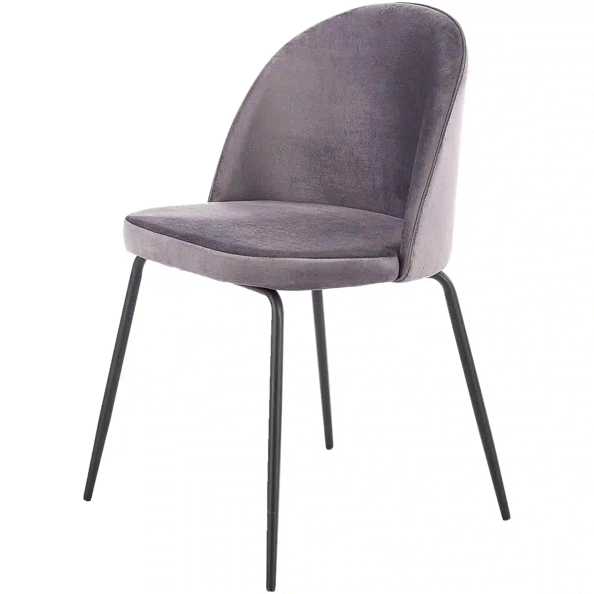 Scaun K314 gri inchis/negru, stofa catifelata/metal, 49x50x80 cm