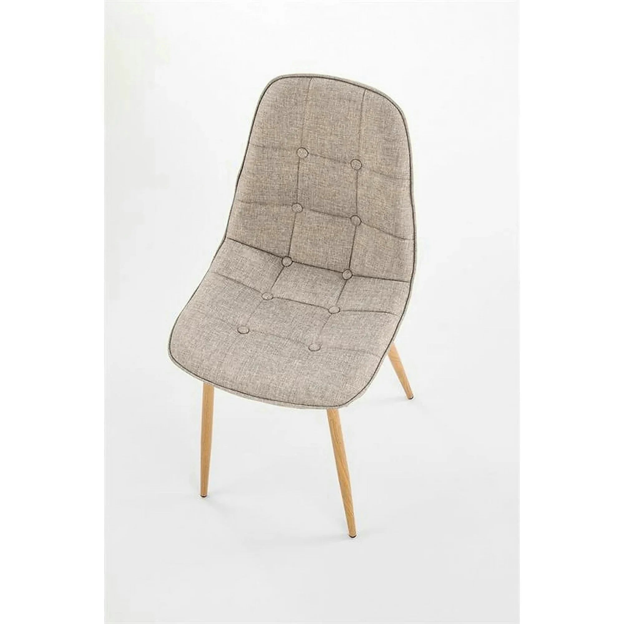 Scaun K316, bej/stejar, stofa clasica/metal, 44x56x87 cm