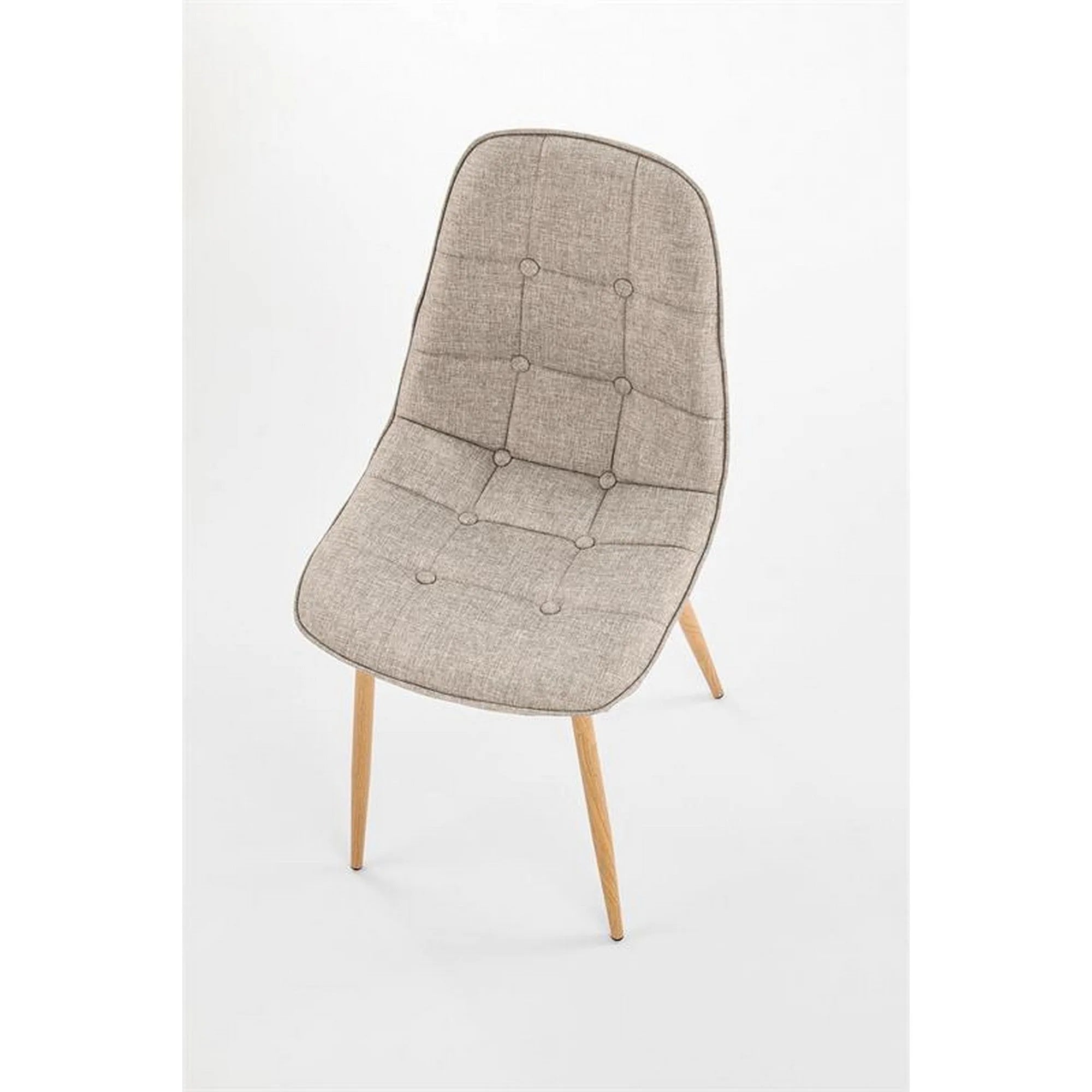 Scaun K316, bej/stejar, stofa clasica/metal, 44x56x87 cm