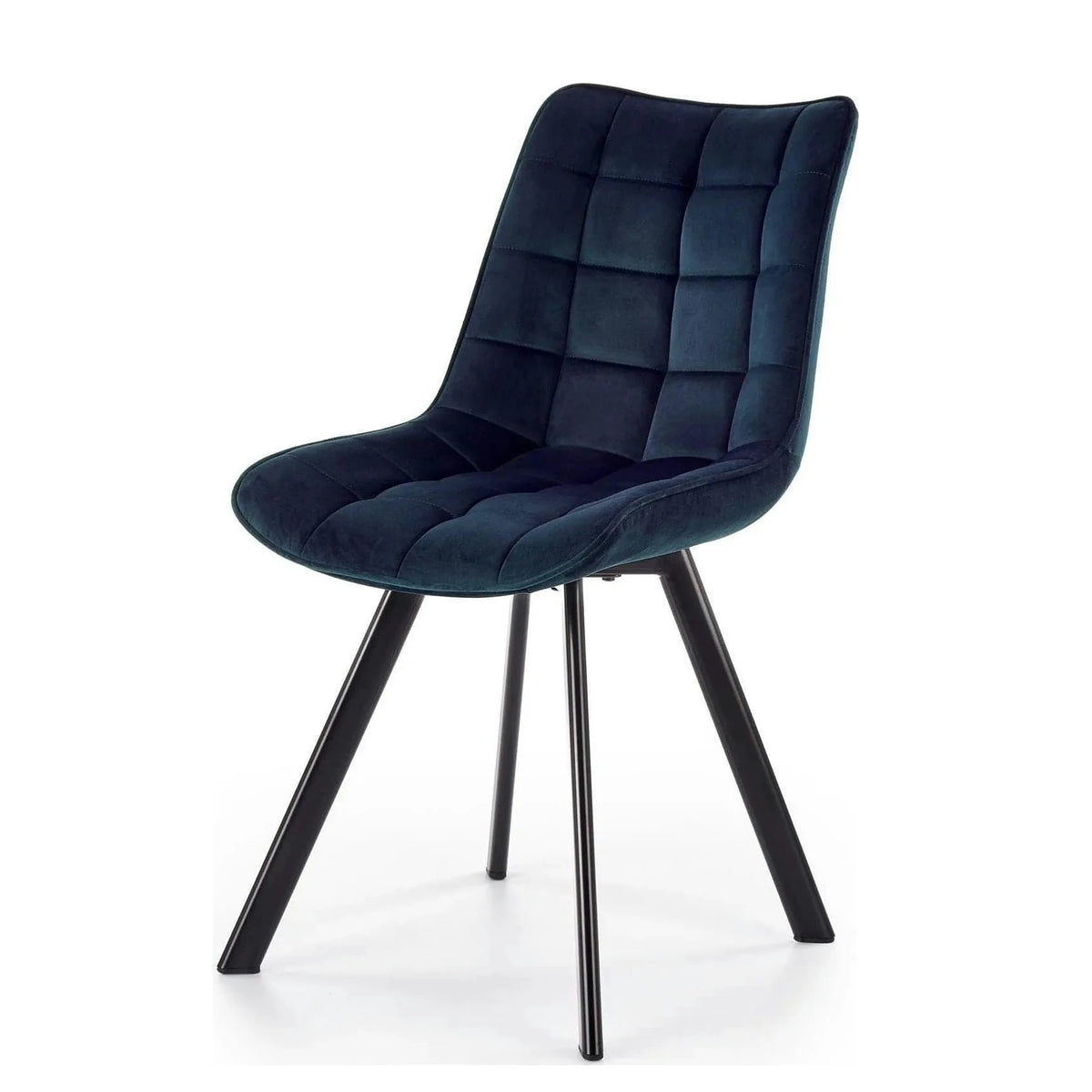 Scaun K332, albastru inchis/negru, stofa catifelata/metal, 46X61X84 CM