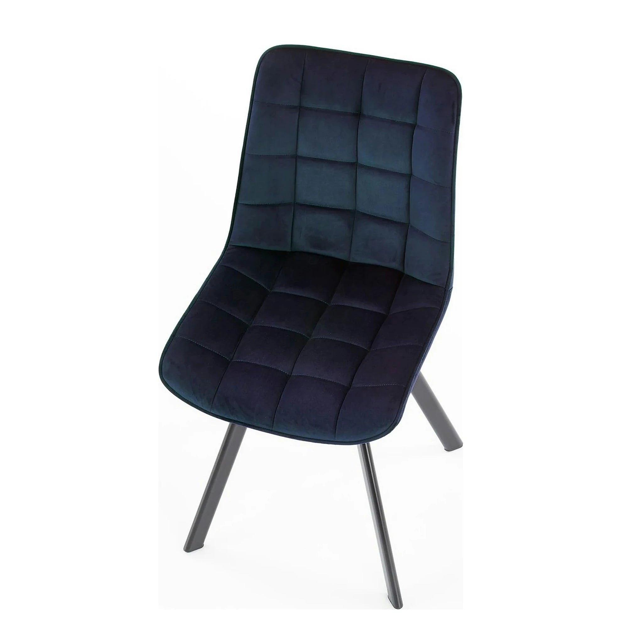 Scaun K332, albastru inchis/negru, stofa catifelata/metal, 46X61X84 CM