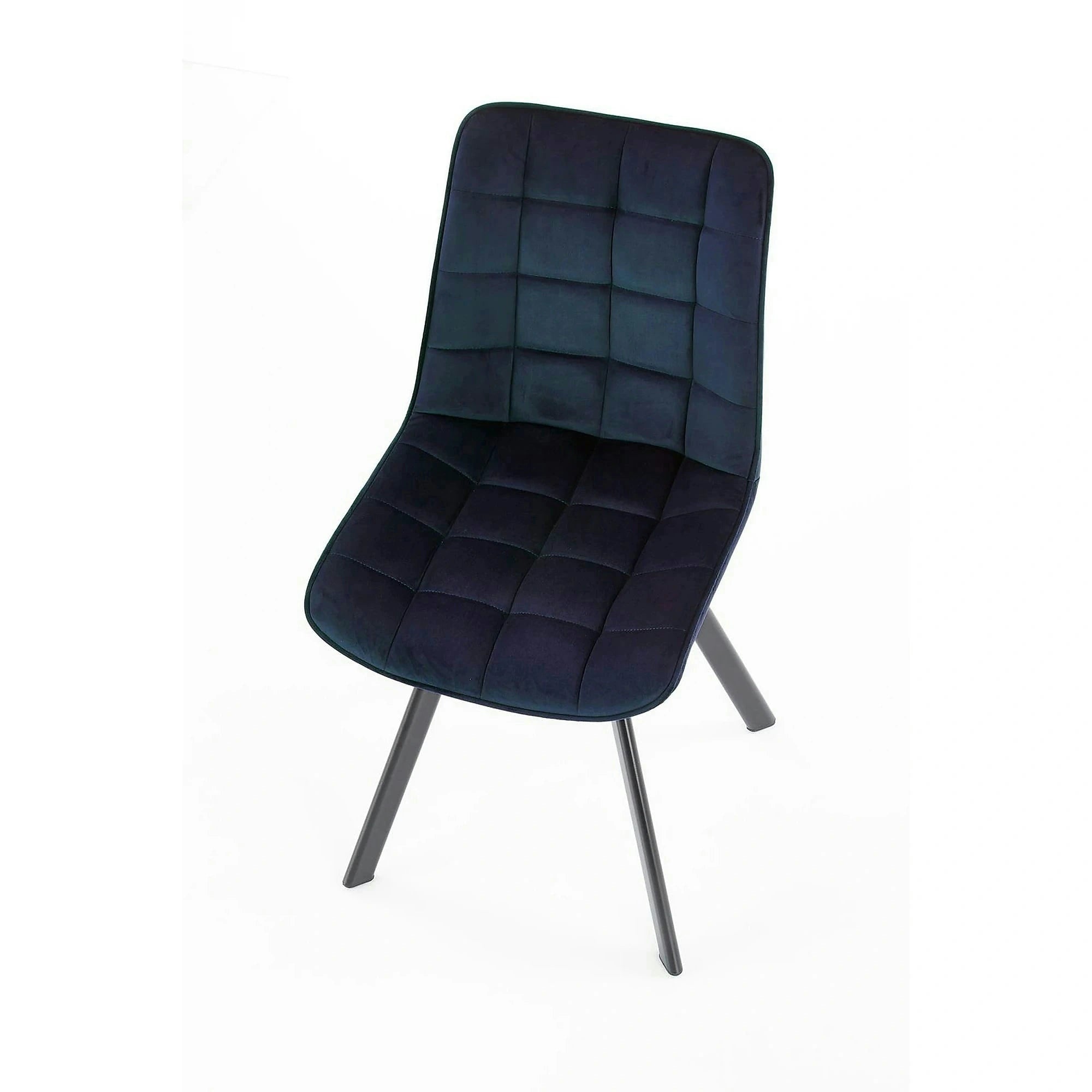 Scaun K332, albastru inchis/negru, stofa catifelata/metal, 46X61X84 CM