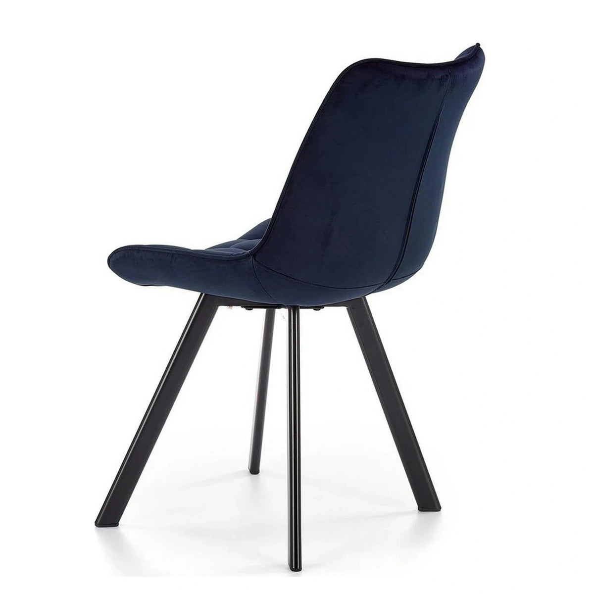 Scaun K332, albastru inchis/negru, stofa catifelata/metal, 46X61X84 CM