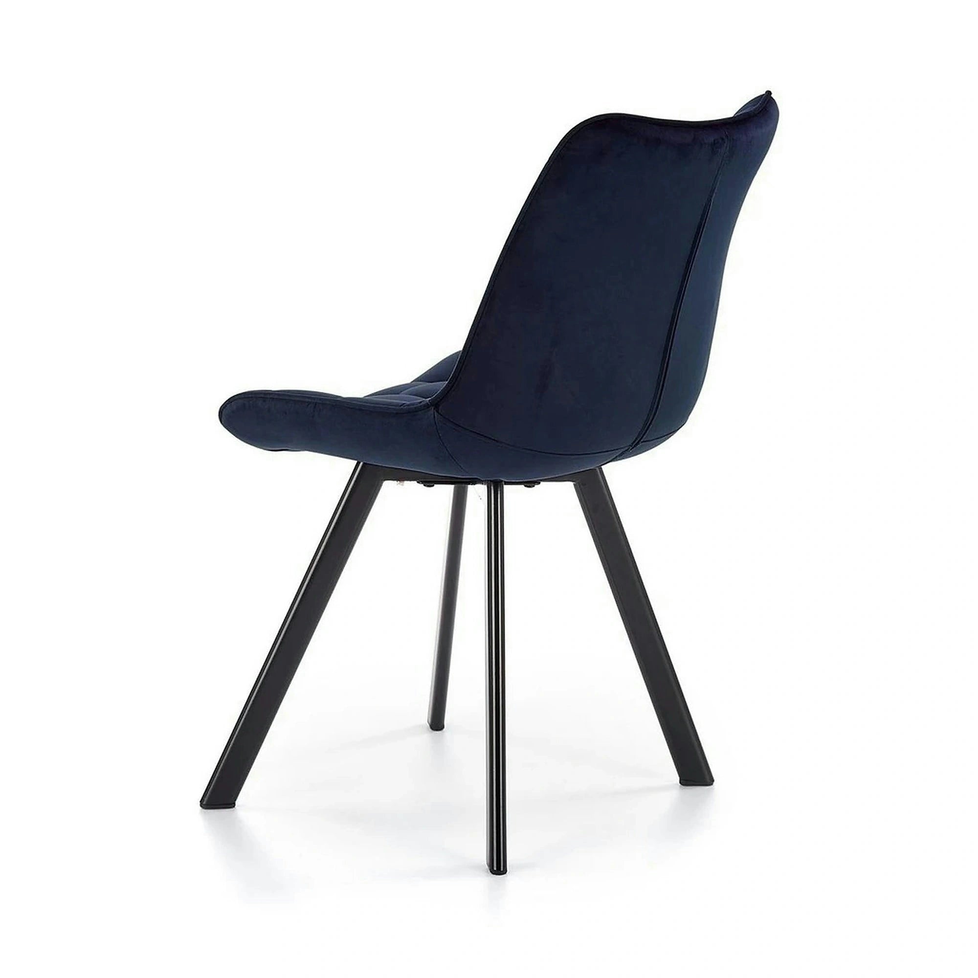 Scaun K332, albastru inchis/negru, stofa catifelata/metal, 46X61X84 CM