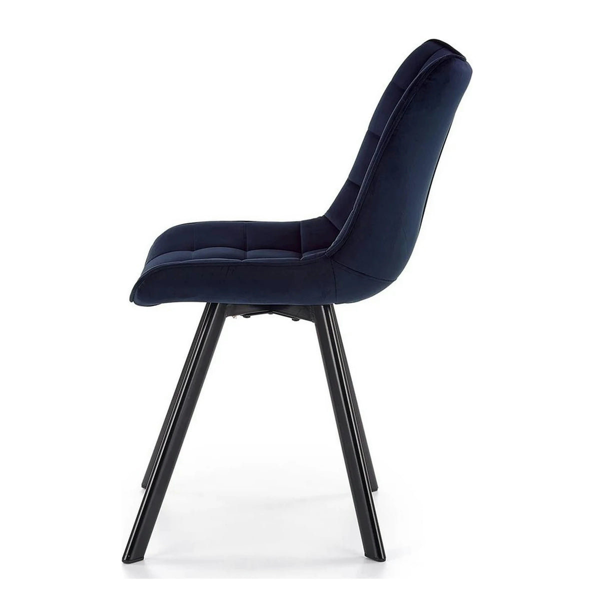 Scaun K332, albastru inchis/negru, stofa catifelata/metal, 46X61X84 CM