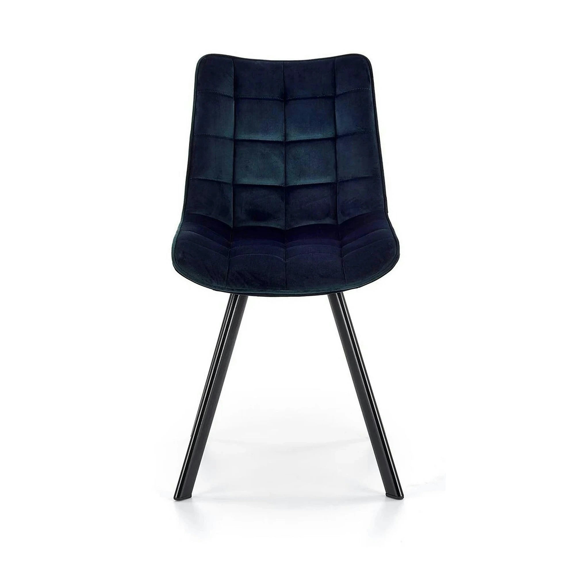 Scaun K332, albastru inchis/negru, stofa catifelata/metal, 46X61X84 CM
