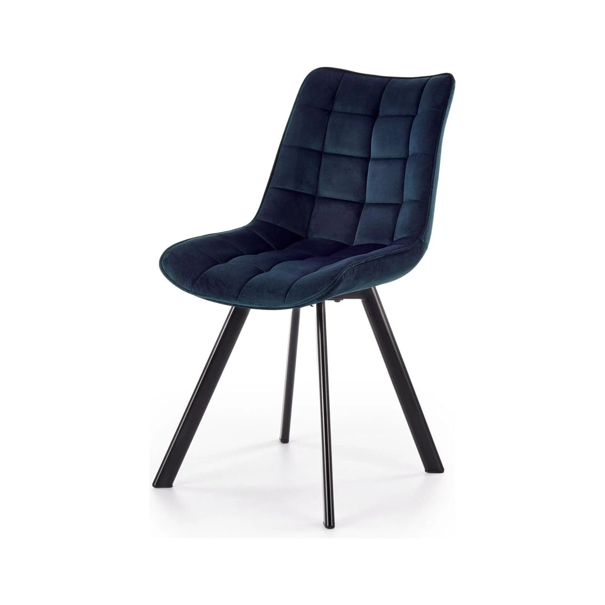 Scaun K332, albastru inchis/negru, stofa catifelata/metal, 46X61X84 CM