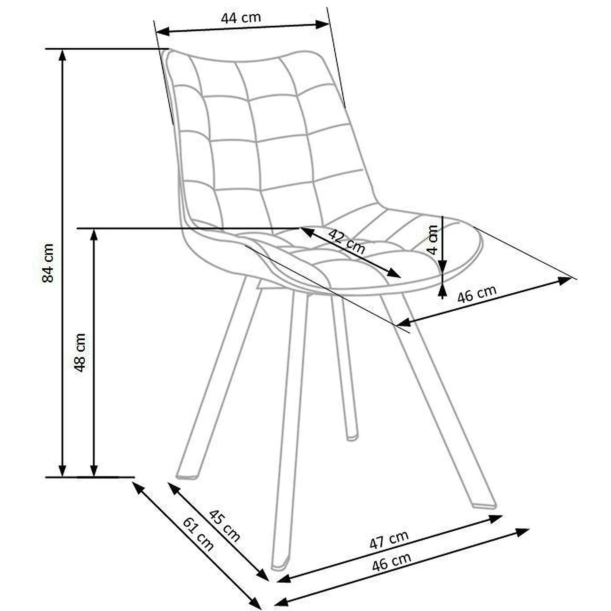 Scaun K332, bej/casmir, stofa/metal, 46x61x84 cm