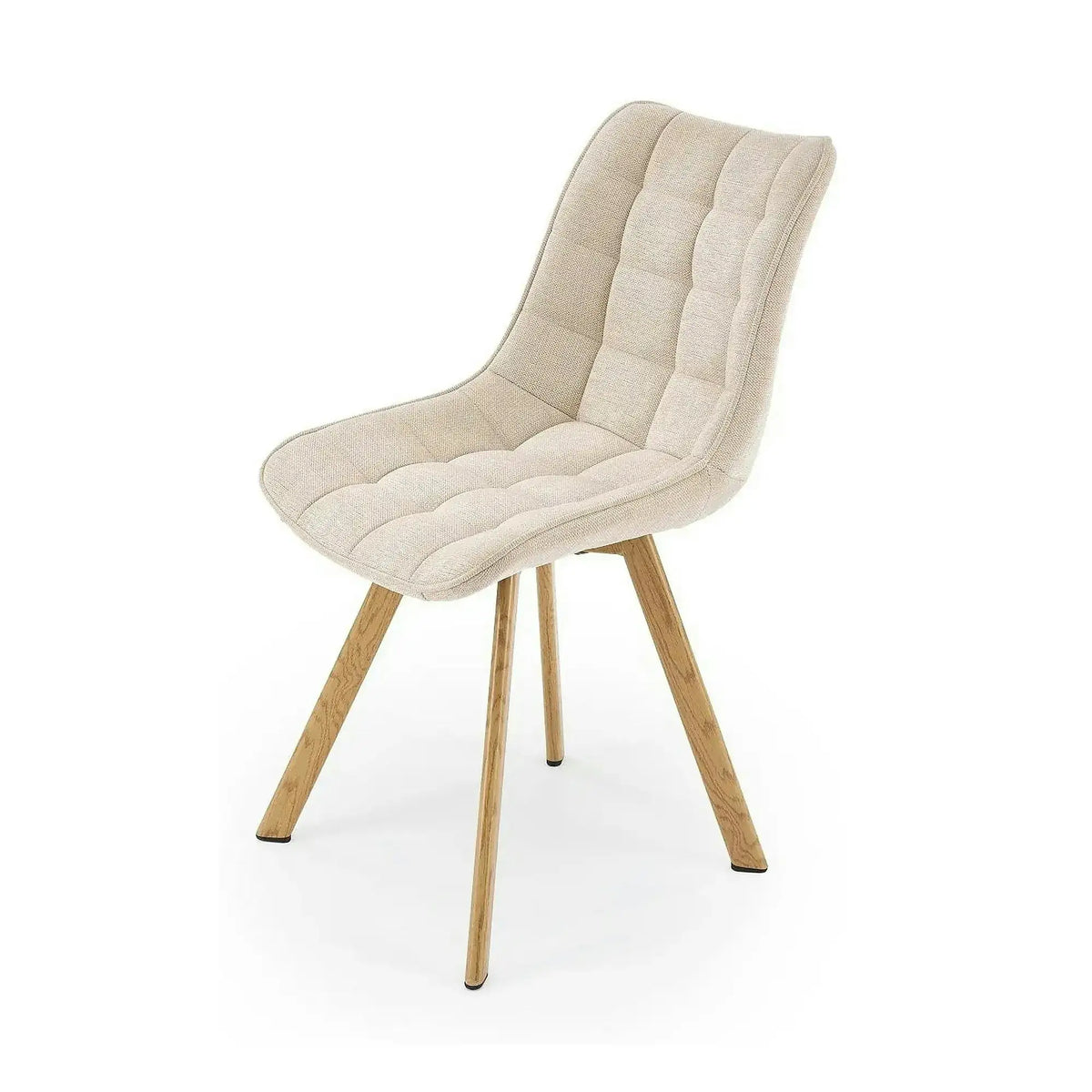 Scaun K332, bej/stejar, stofa/metal, 46x61x84 cm
