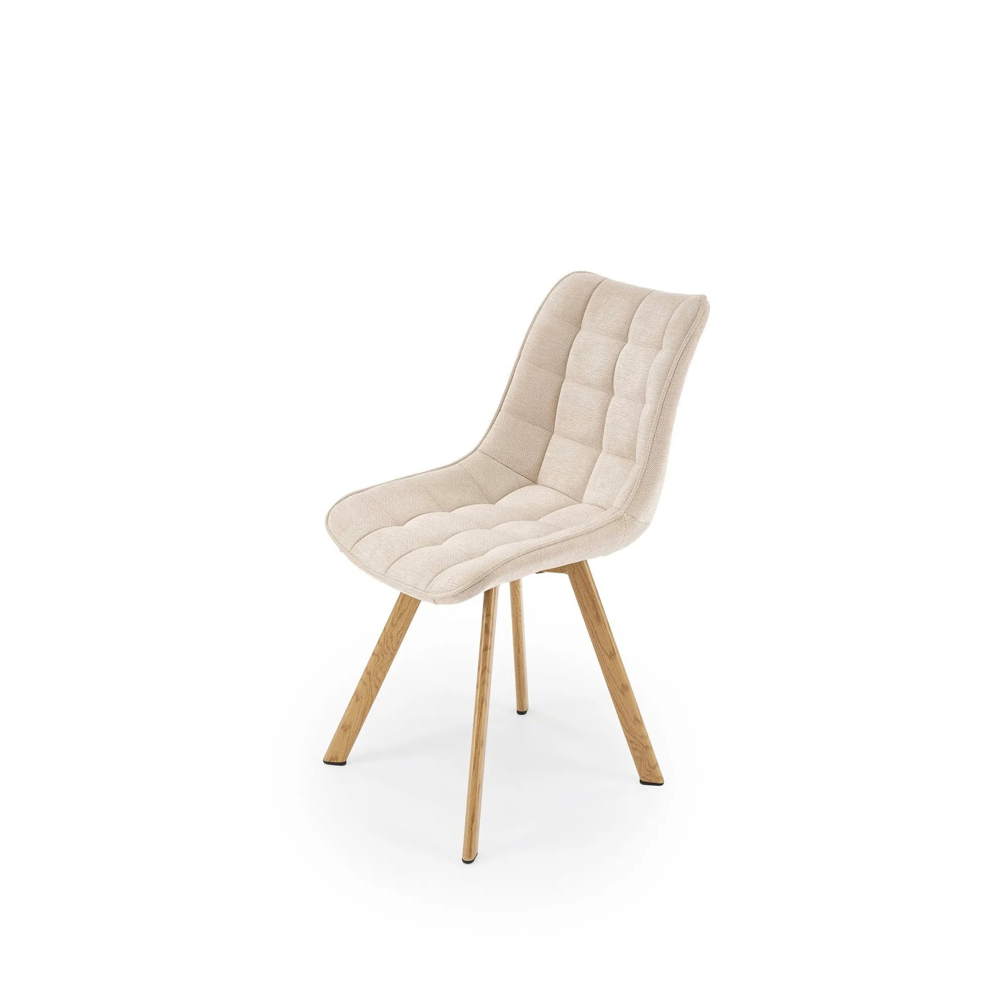 Scaun K332, bej/stejar, stofa/metal, 46x61x84 cm