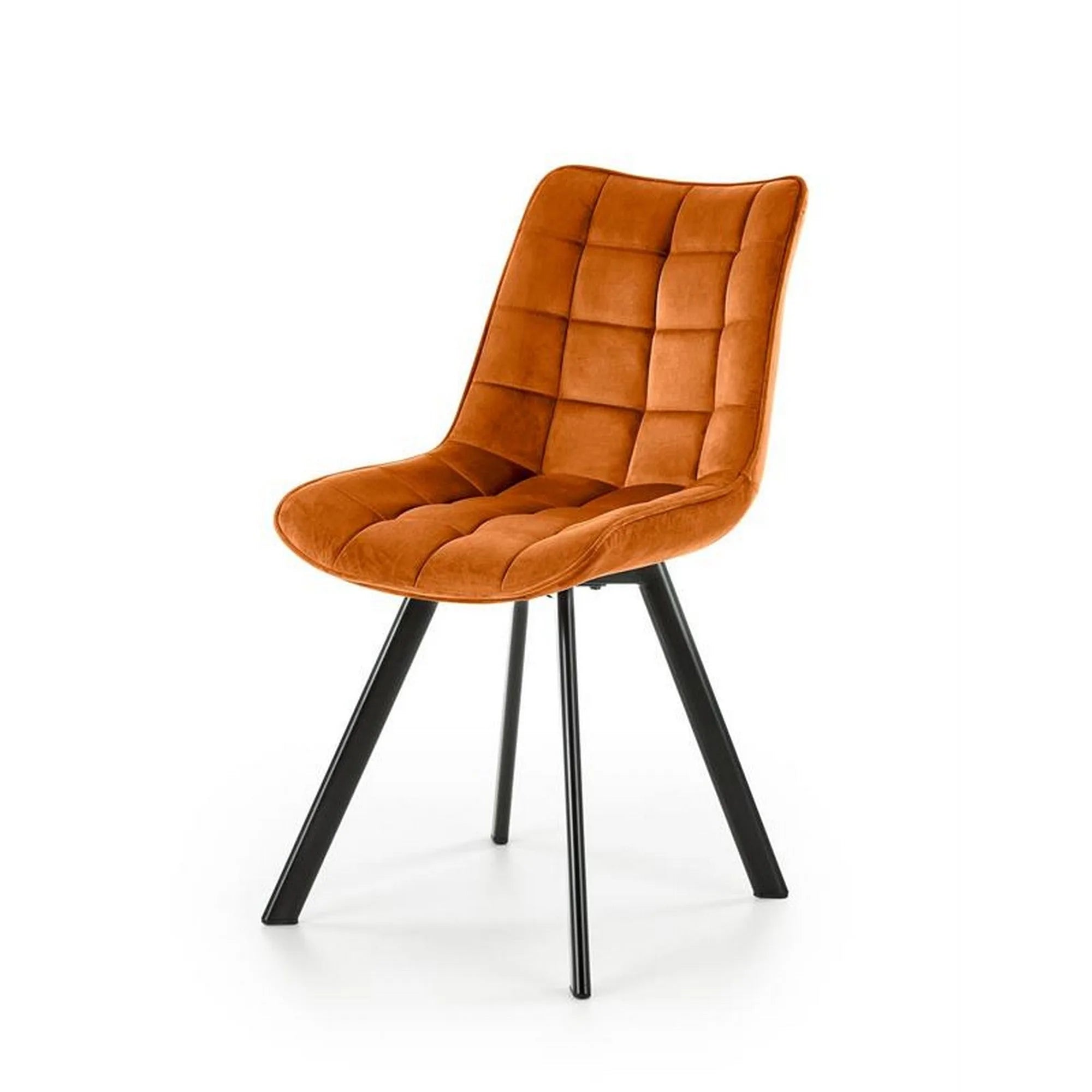 Scaun K332, caramiziu/negru, stofa catifelata/metal, 46x61x84 cm