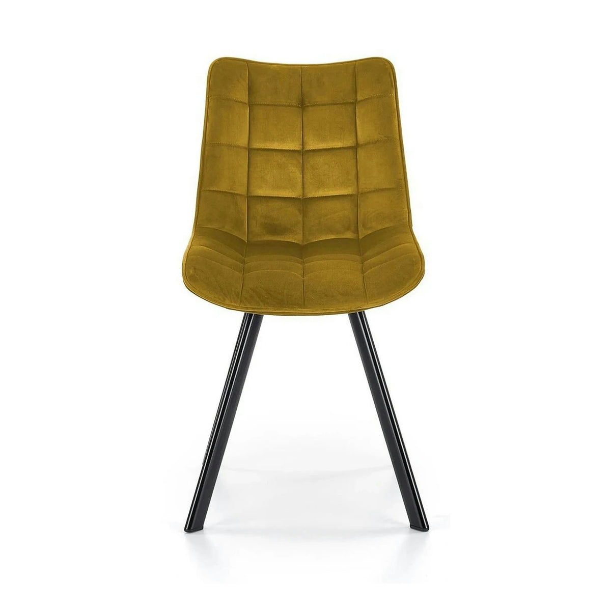 Scaun K332, galben mustar/negru, stofa catifelata/metal, 46X61X84 CM