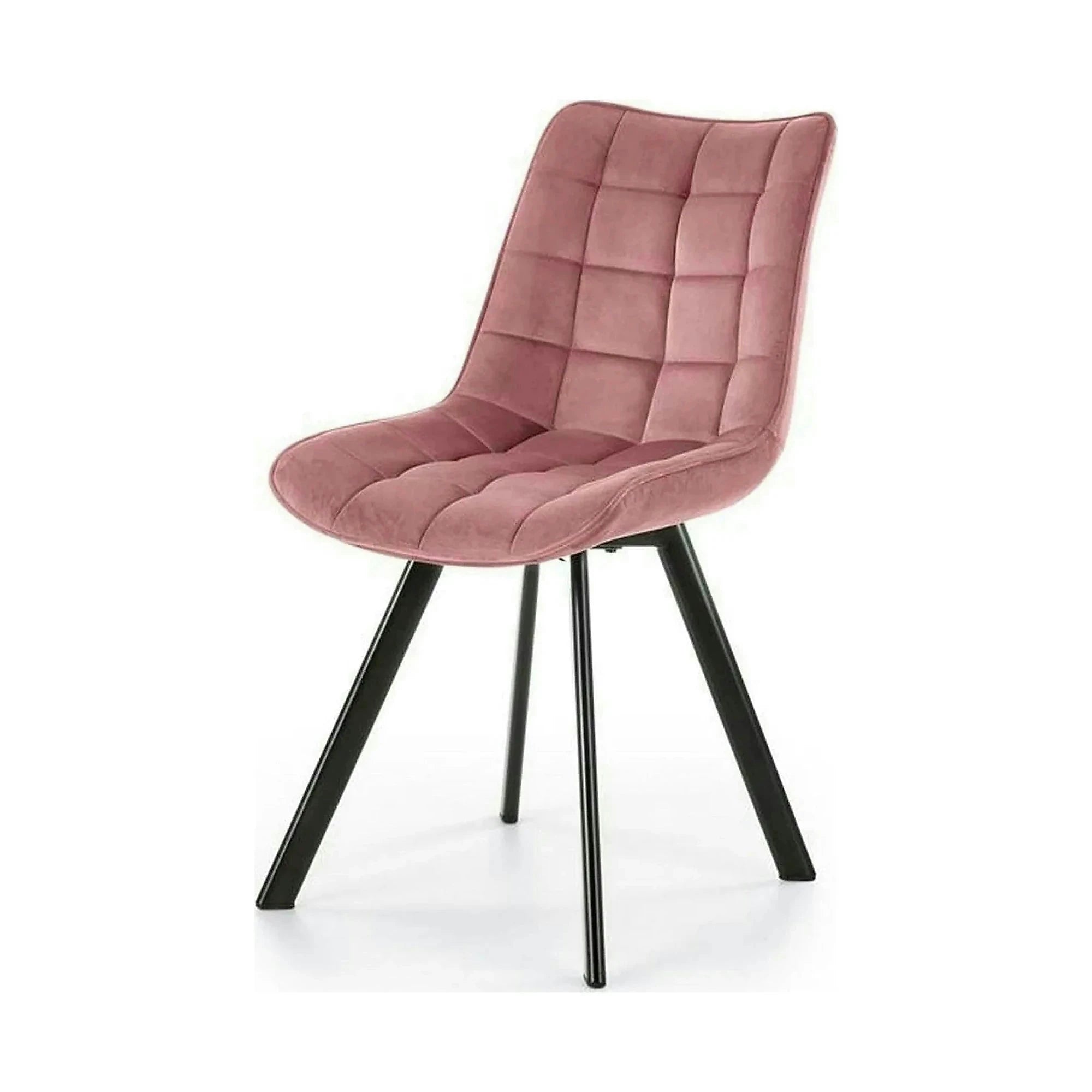 Scaun K332, roz/negru, stofa catifelata/metal, 46x61x84 cm