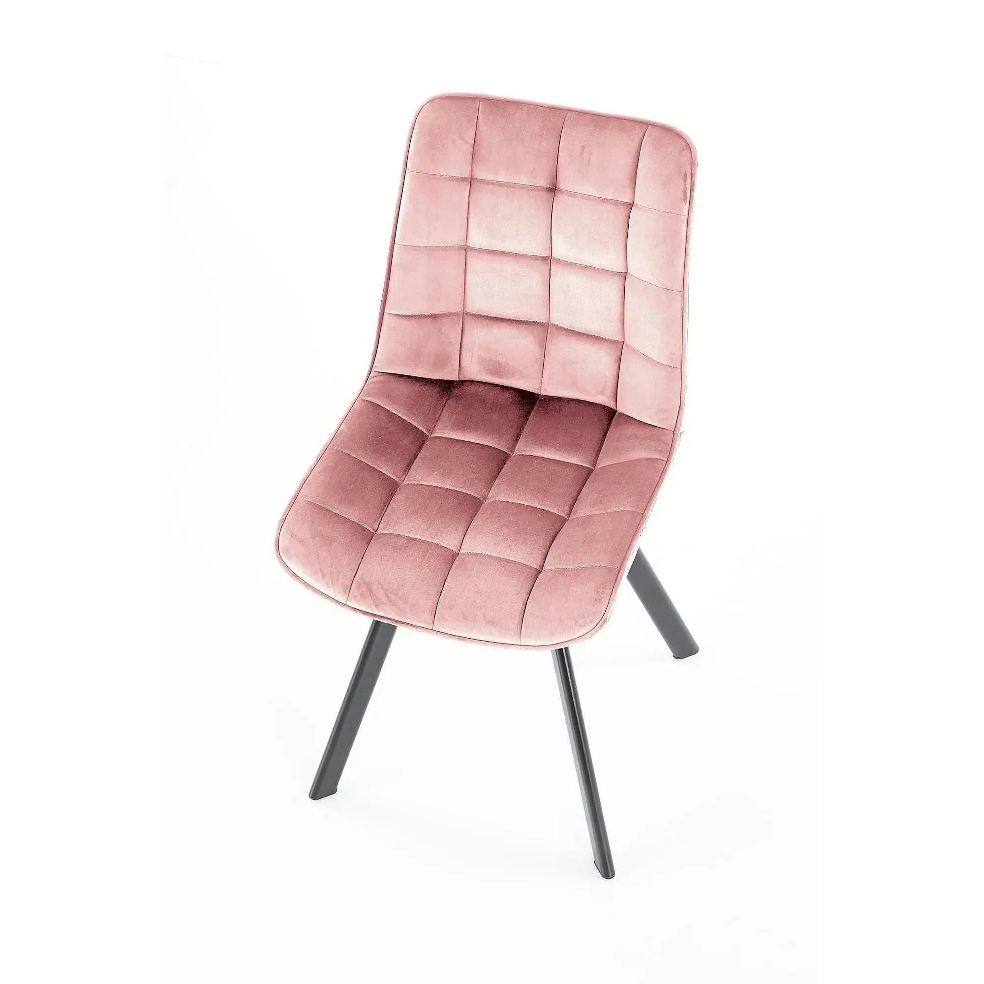 Scaun K332, roz/negru, stofa catifelata/metal, 46x61x84 cm