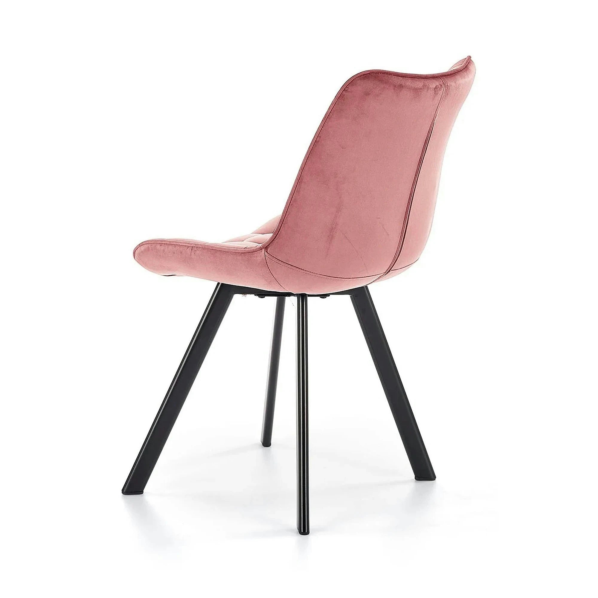 Scaun K332, roz/negru, stofa catifelata/metal, 46x61x84 cm