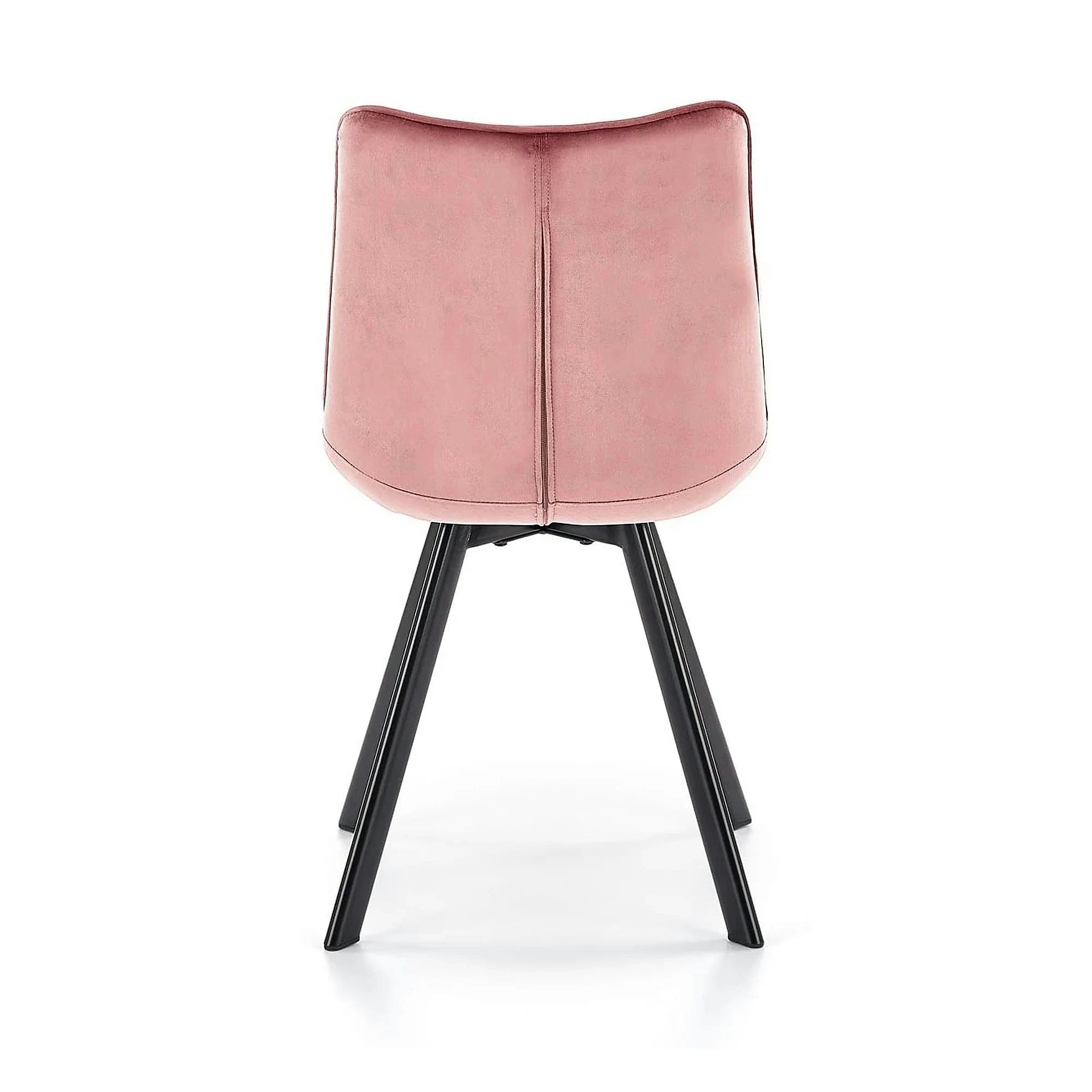 Scaun K332, roz/negru, stofa catifelata/metal, 46x61x84 cm