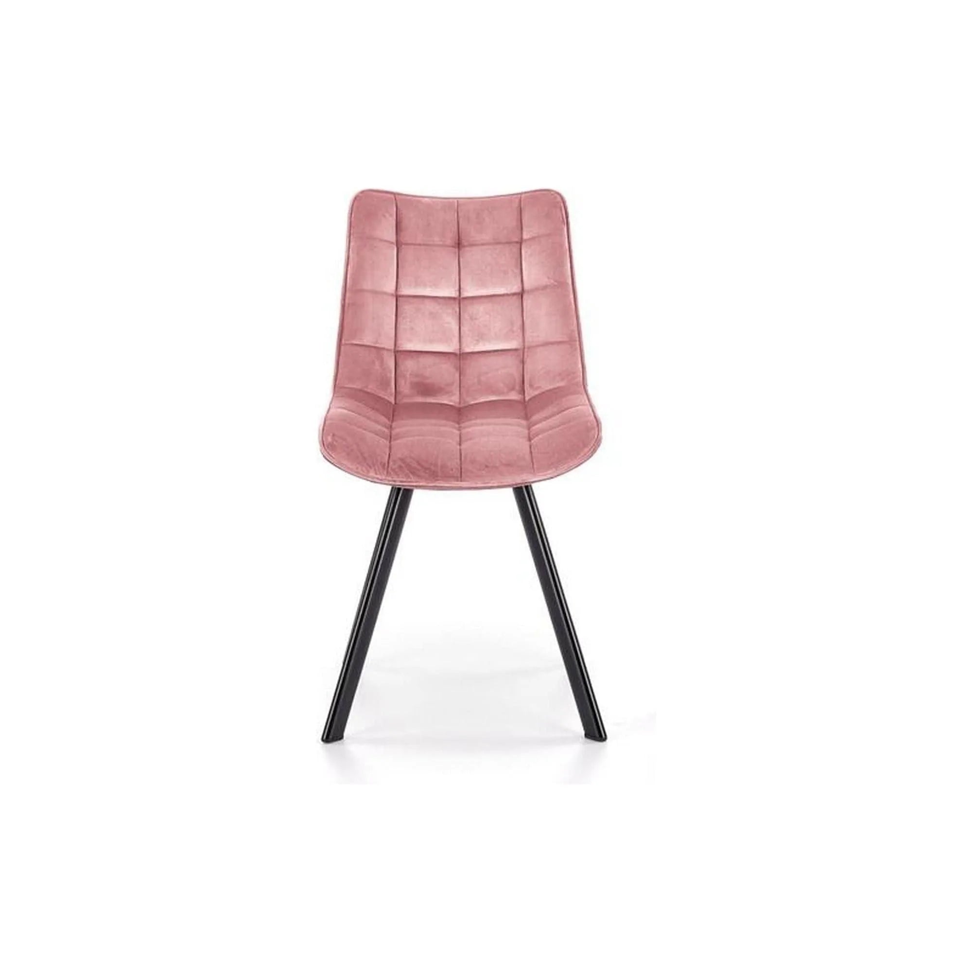 Scaun K332, roz/negru, stofa catifelata/metal, 46x61x84 cm