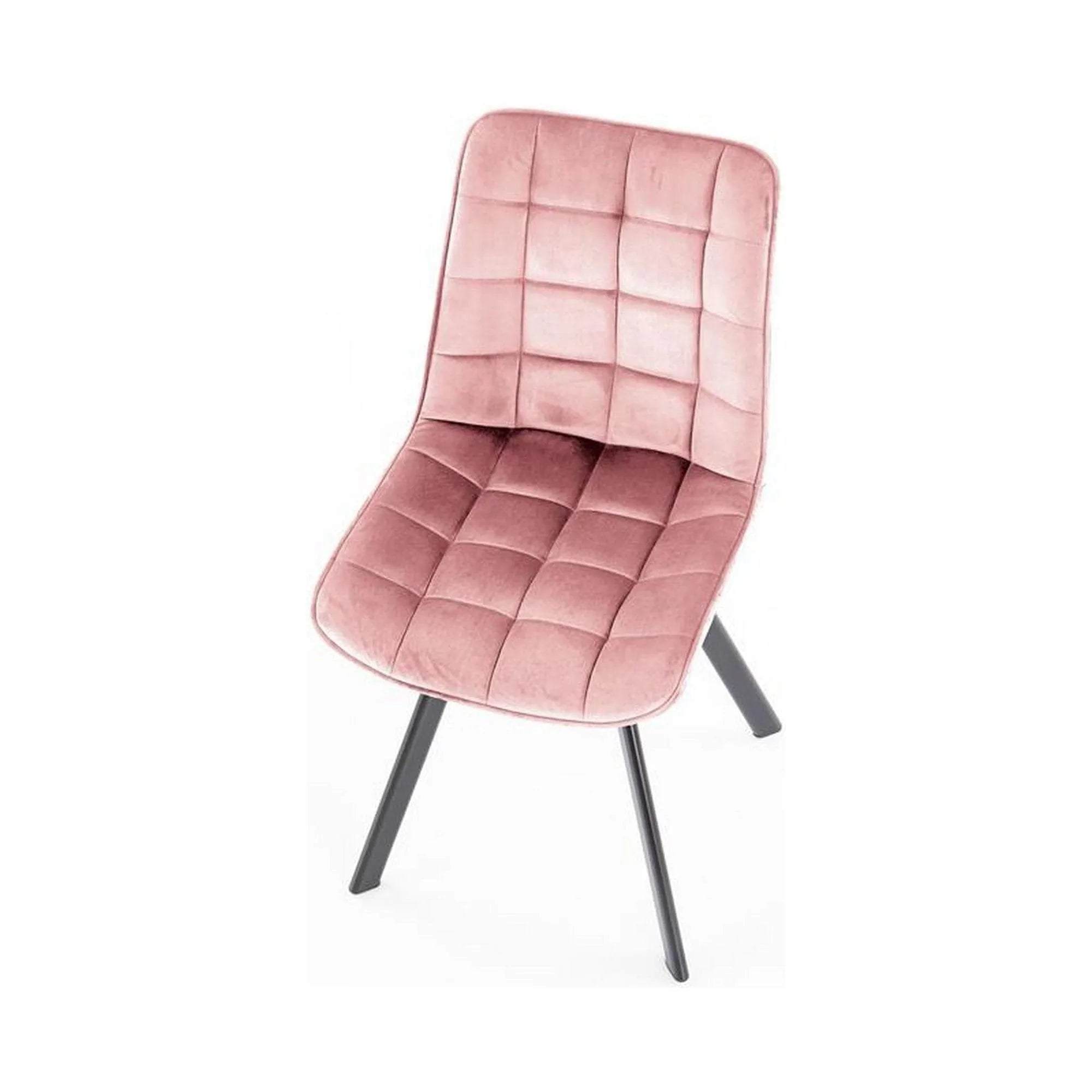 Scaun K332, roz/negru, stofa catifelata/metal, 46x61x84 cm