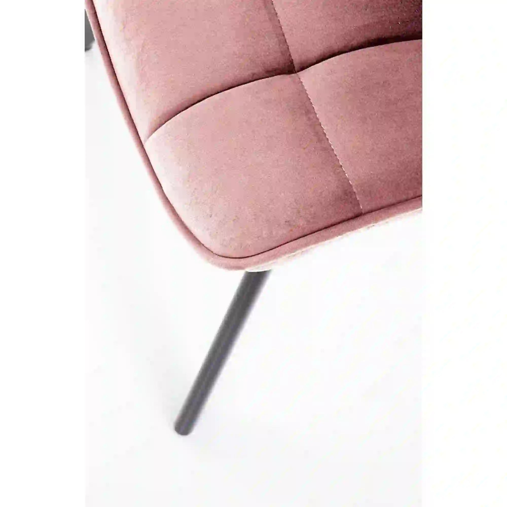 Scaun K332, roz/negru, stofa catifelata/metal, 46x61x84 cm