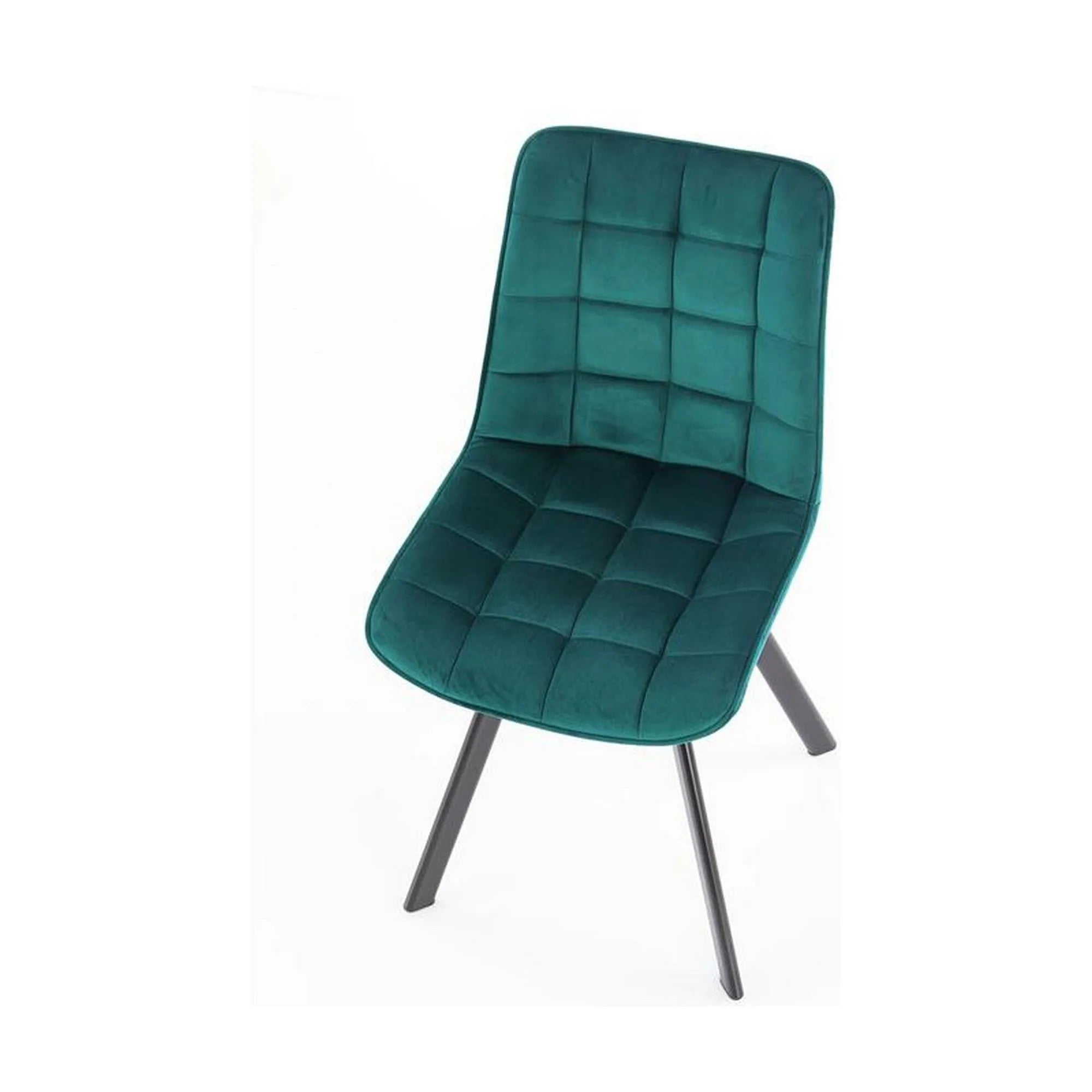 Scaun K332, turcoaz/negru, stofa catifelata/metal, 46x61x84 cm