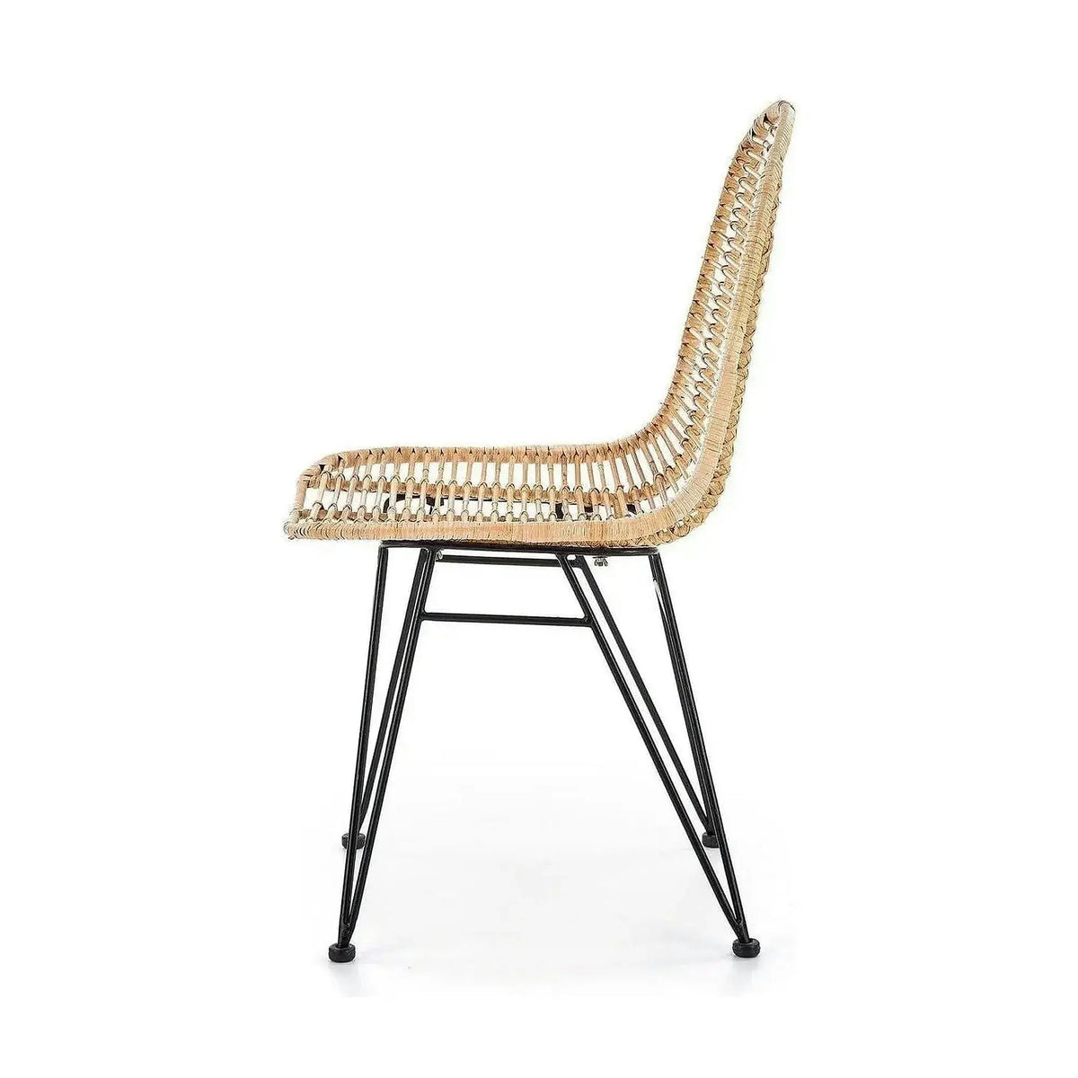 Scaun K337, stejar/negru, ratan natural/metal, 44X55X90 CM