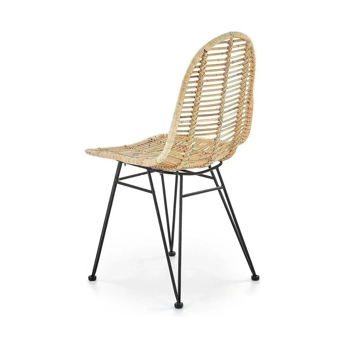 Scaun K337, stejar/negru, ratan natural/metal, 44X55X90 CM