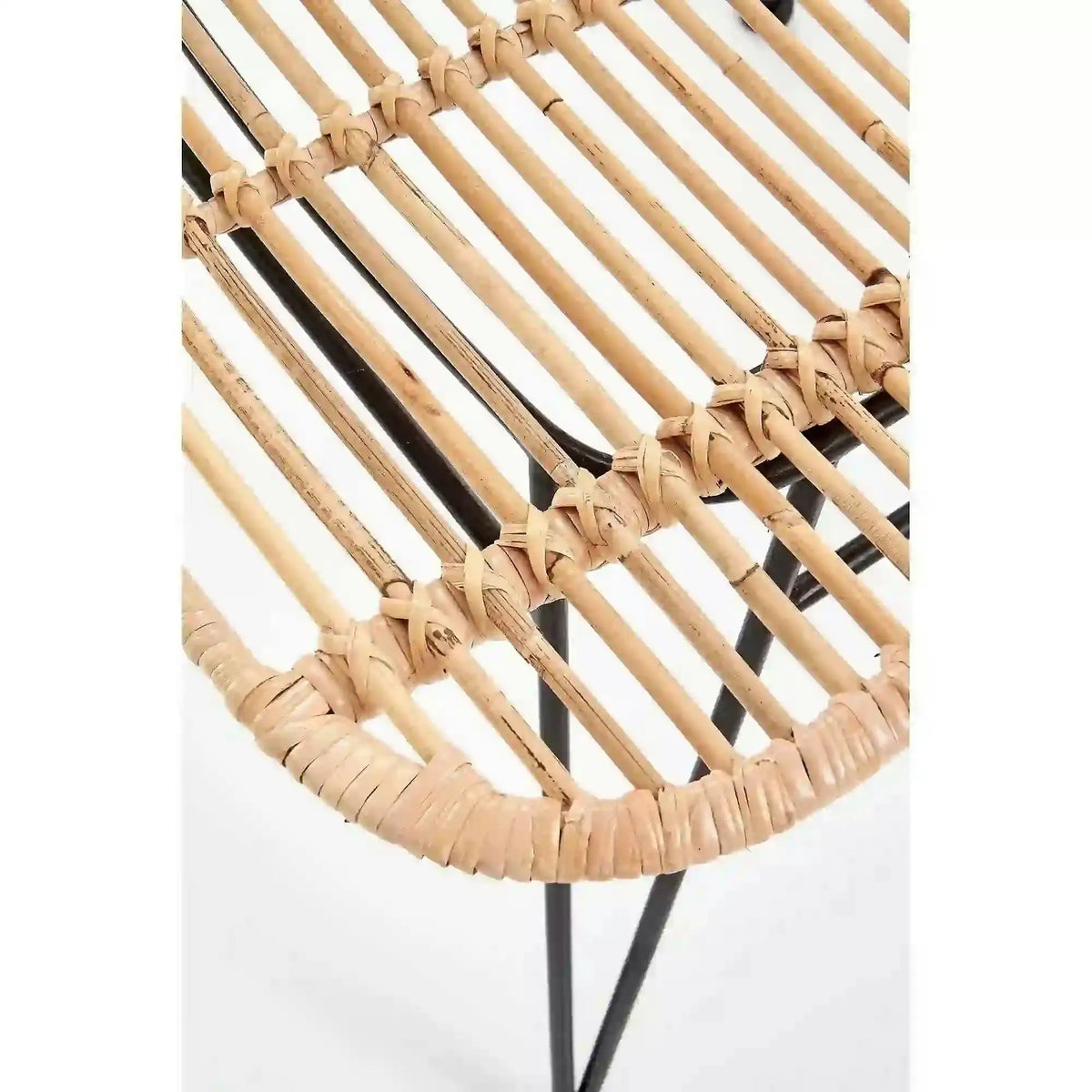 Scaun K337, stejar/negru, ratan natural/metal, 44X55X90 CM