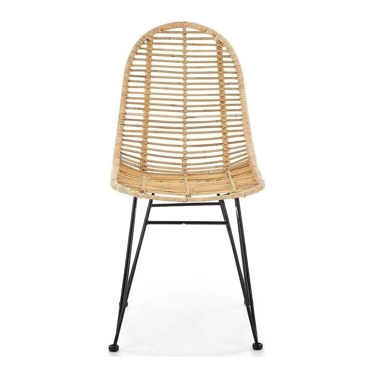 Scaun K337, stejar/negru, ratan natural/metal, 44X55X90 CM