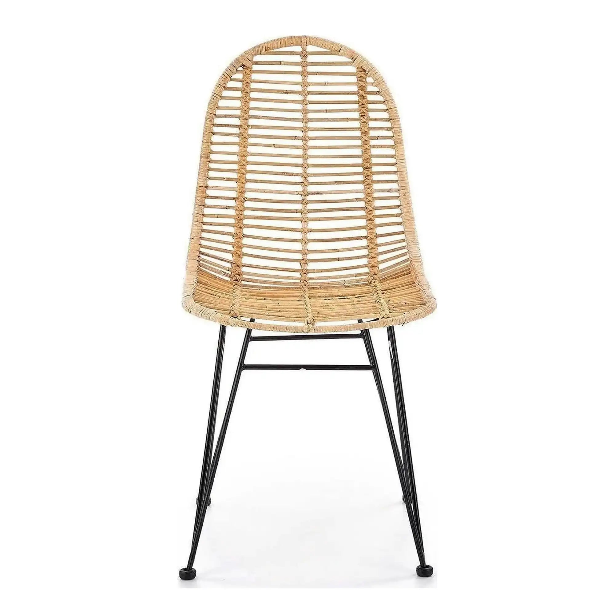 Scaun K337, stejar/negru, ratan natural/metal, 44X55X90 CM