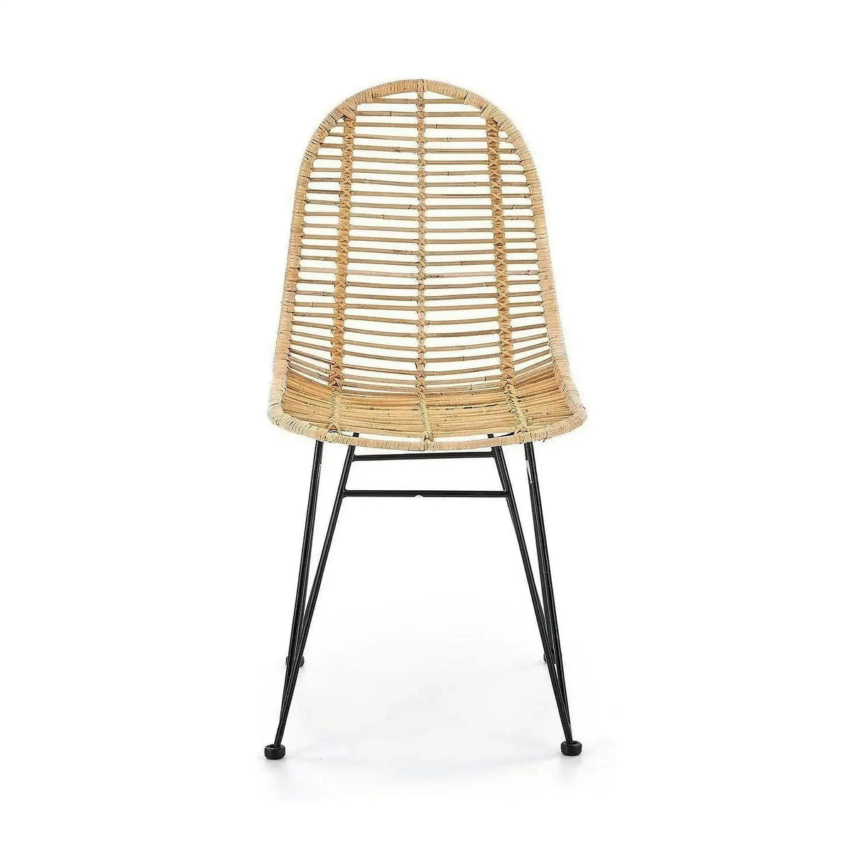 Scaun K337, stejar/negru, ratan natural/metal, 44X55X90 CM