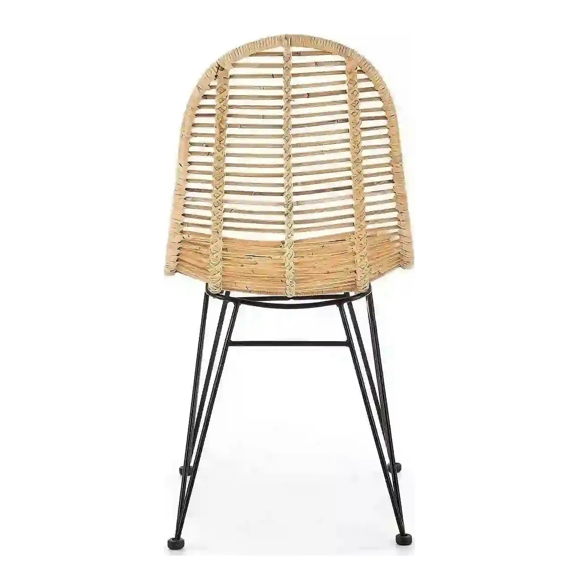 Scaun K337, stejar/negru, ratan natural/metal, 44X55X90 CM