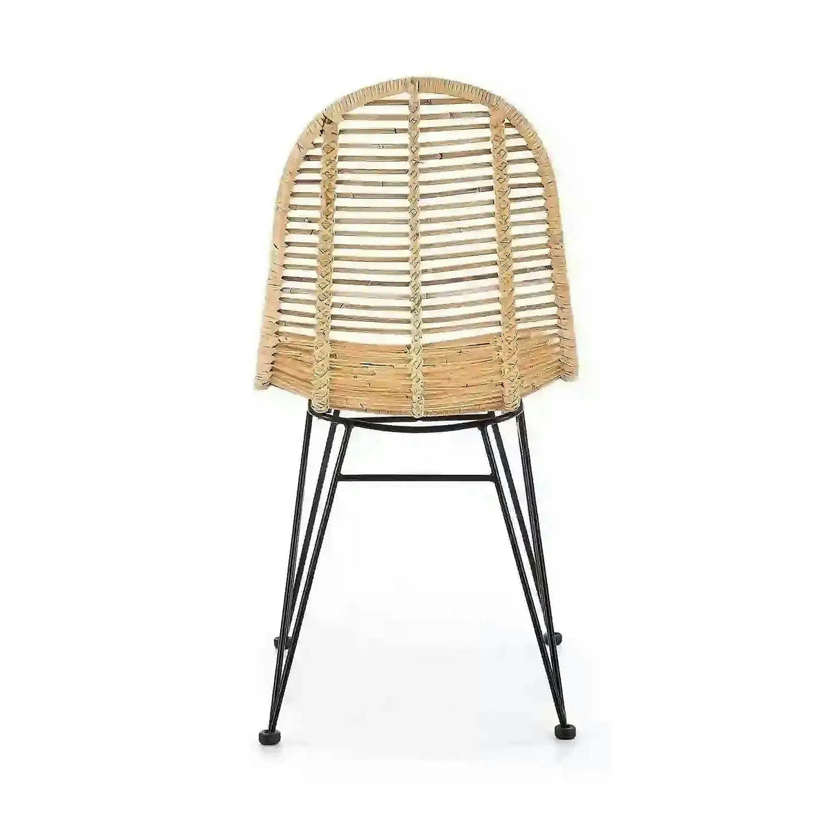 Scaun K337, stejar/negru, ratan natural/metal, 44X55X90 CM