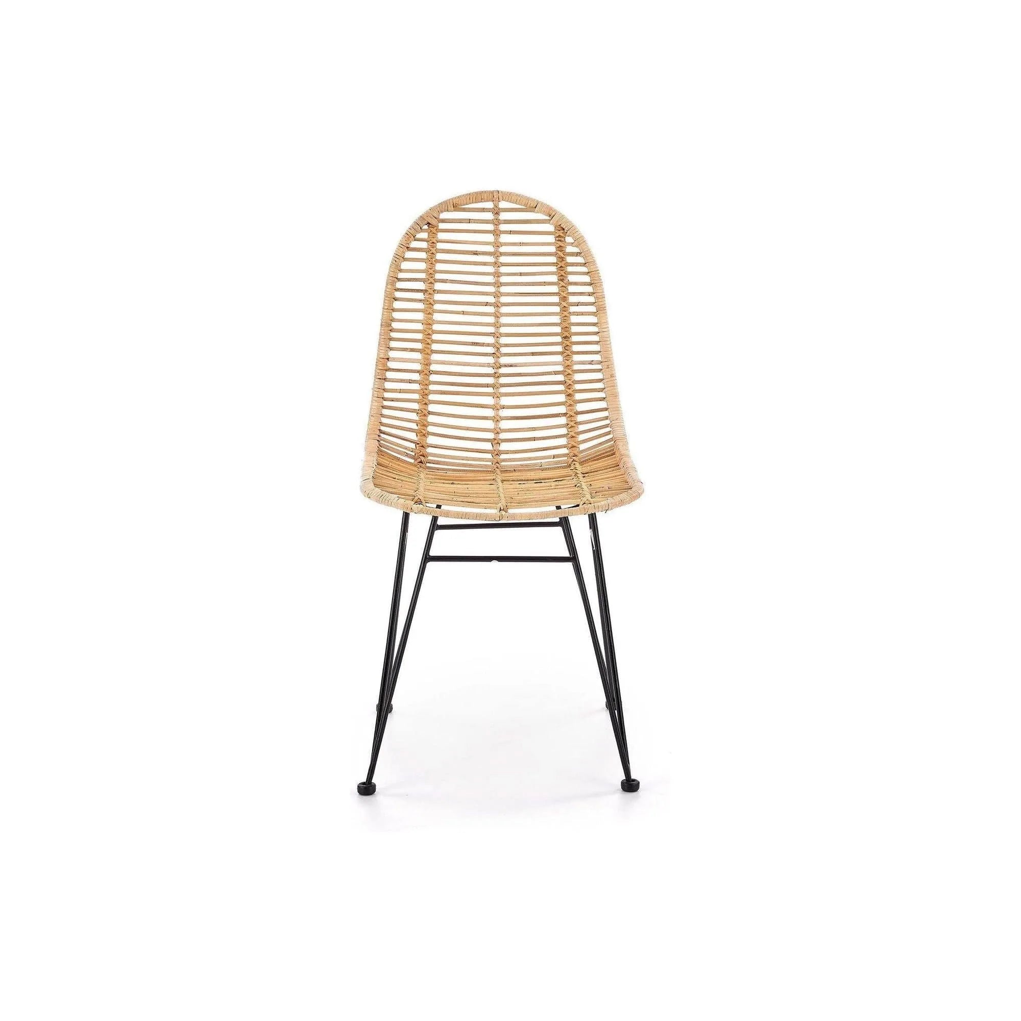 Scaun K337, stejar/negru, ratan natural/metal, 44X55X90 CM