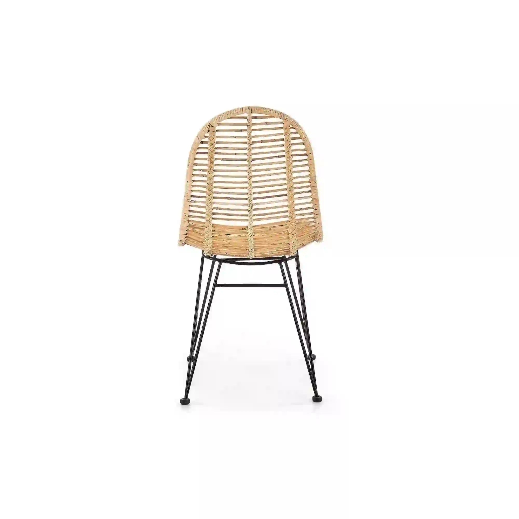 Scaun K337, stejar/negru, ratan natural/metal, 44X55X90 CM