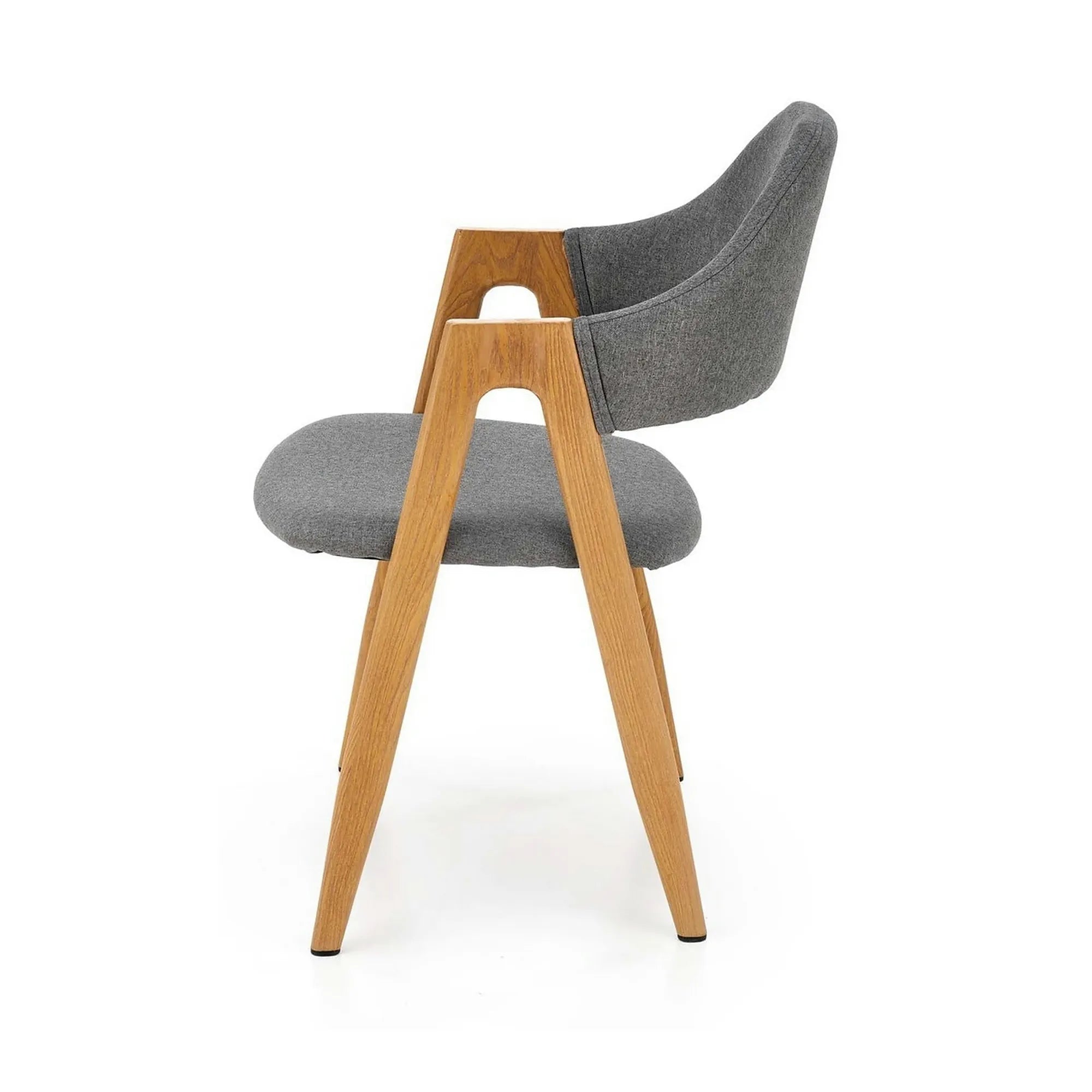Scaun K344, gri/stejar, stofa clasica/metal, 53X51X80 CM