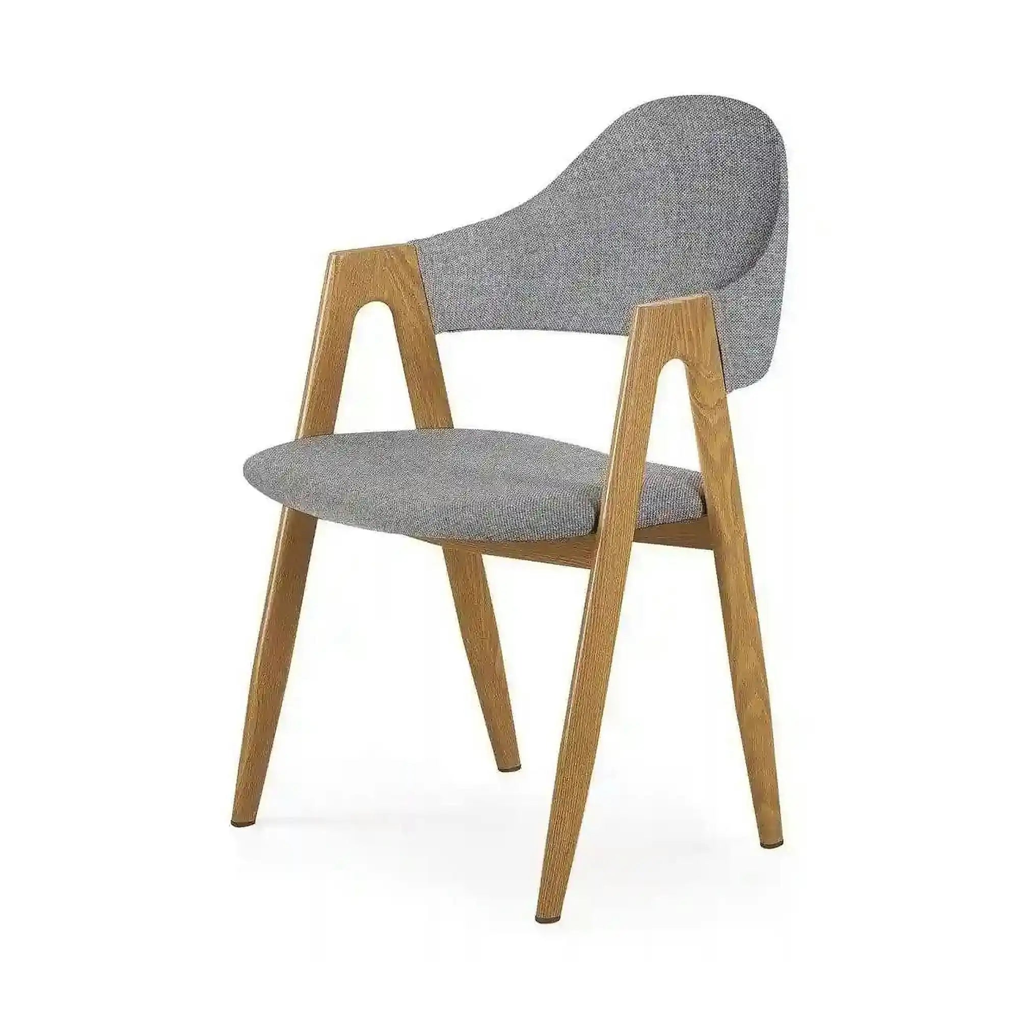 Scaun K344, gri/stejar, stofa clasica/metal, 53X51X80 CM