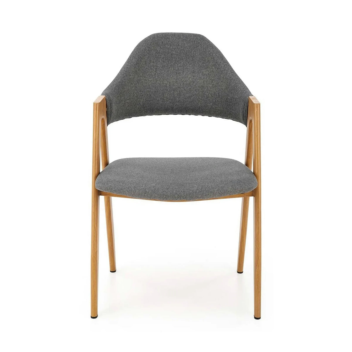 Scaun K344, gri/stejar, stofa clasica/metal, 53X51X80 CM