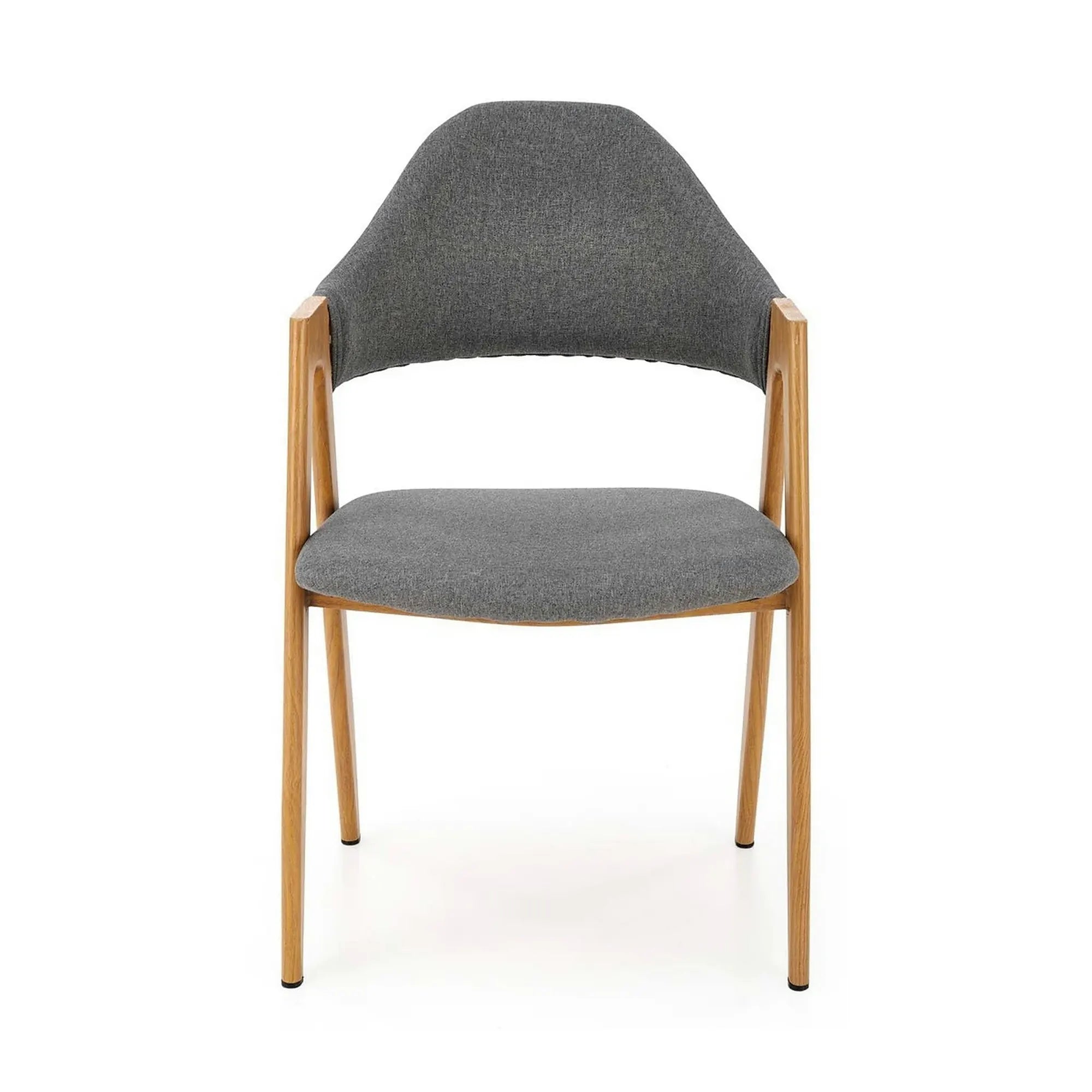 Scaun K344, gri/stejar, stofa clasica/metal, 53X51X80 CM