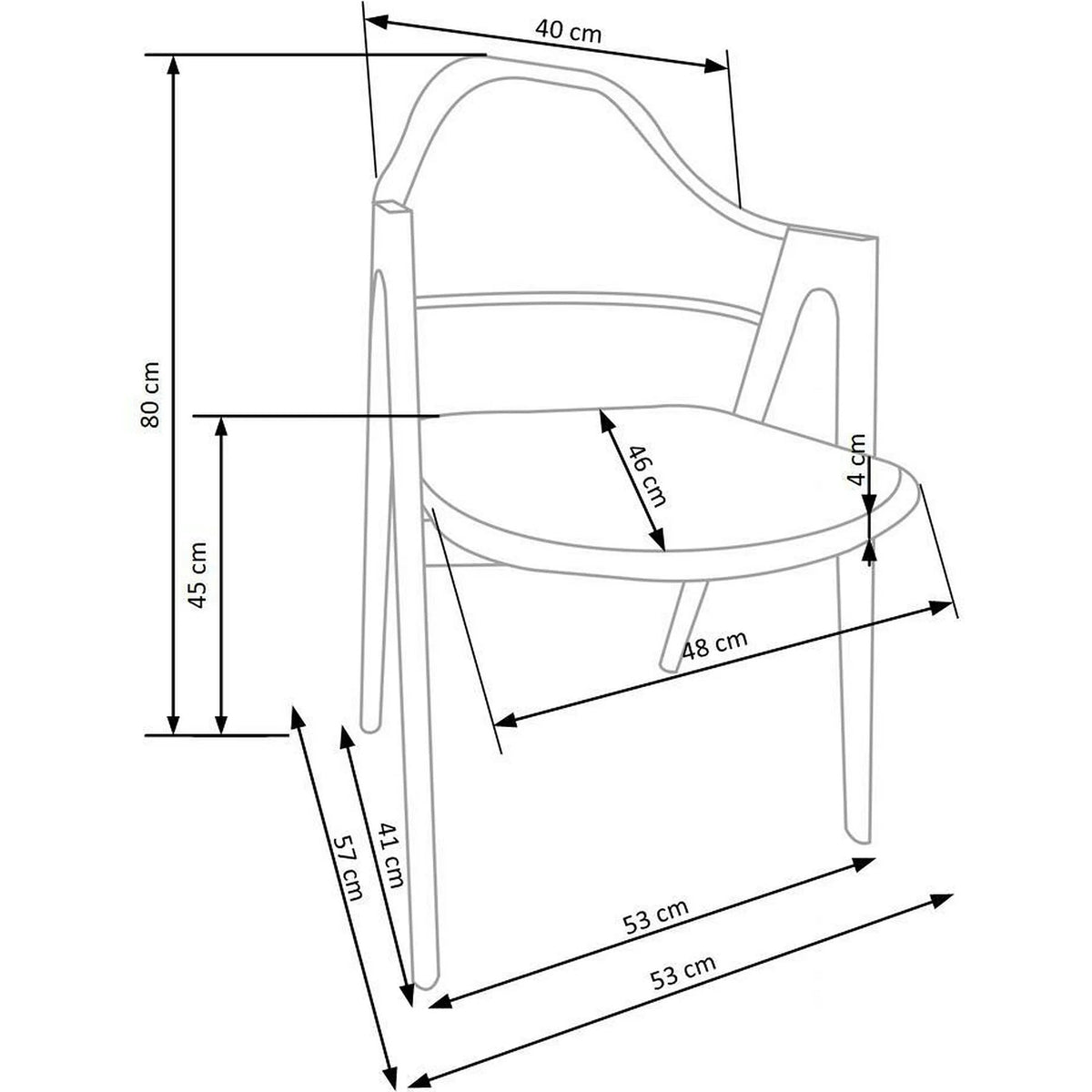Scaun K344, gri/stejar, stofa clasica/metal, 53X51X80 CM