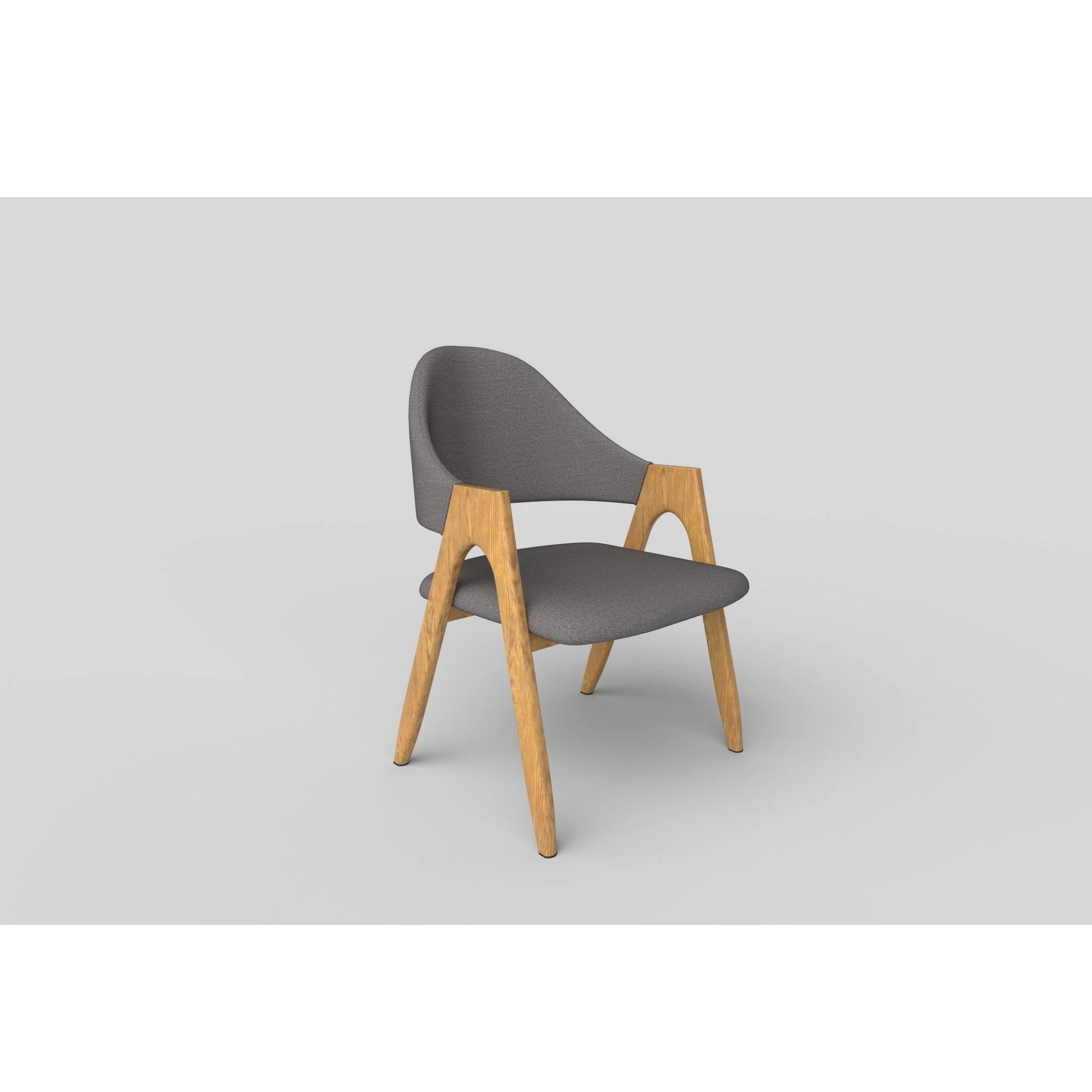 Scaun K344, gri/stejar, stofa clasica/metal, 53X51X80 CM