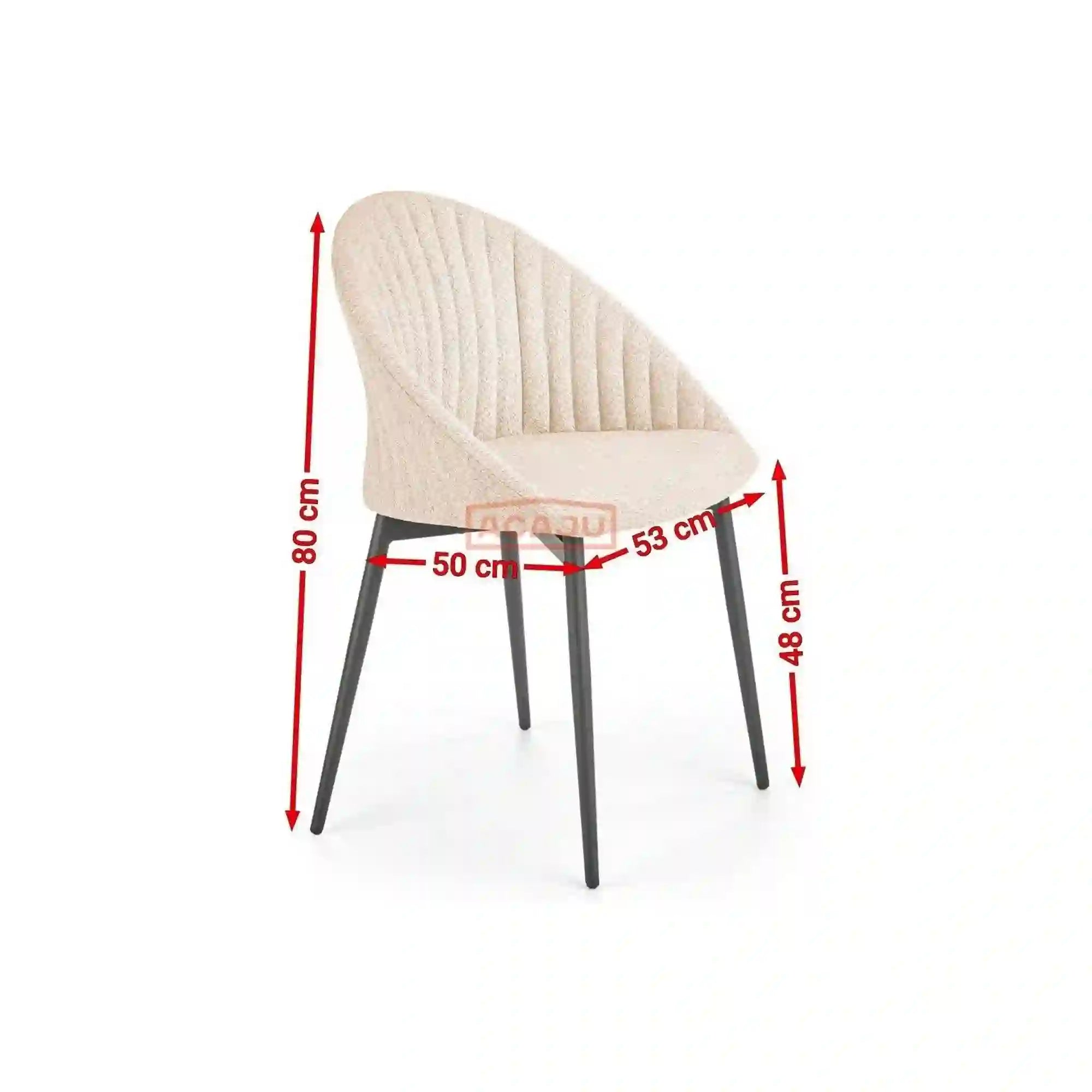 Scaun K357 bej/negru, stofa clasica/metal, 53x50x80 cm