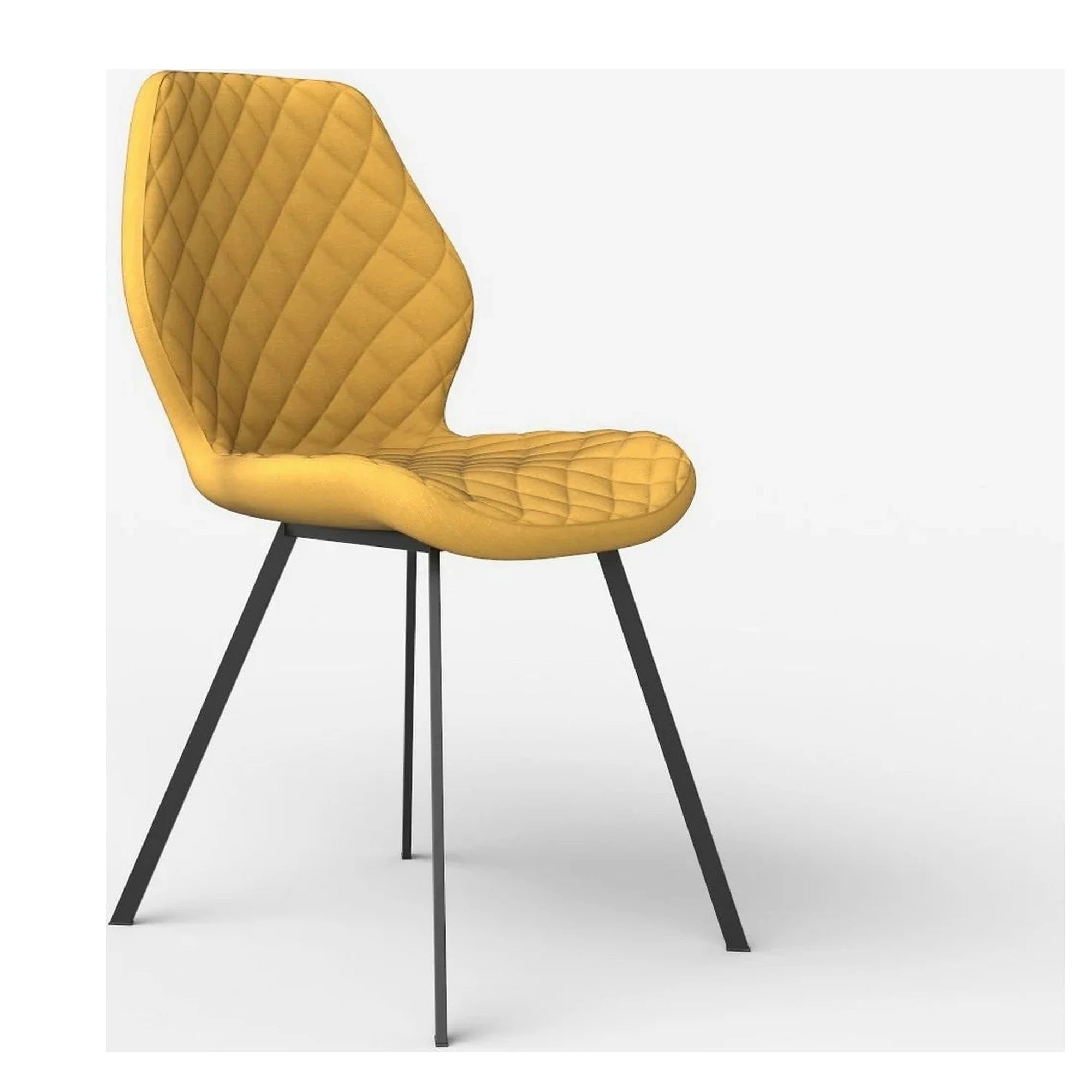 Scaun K360 galben mustar, stofa clasica/metal, 61x64x90 cm