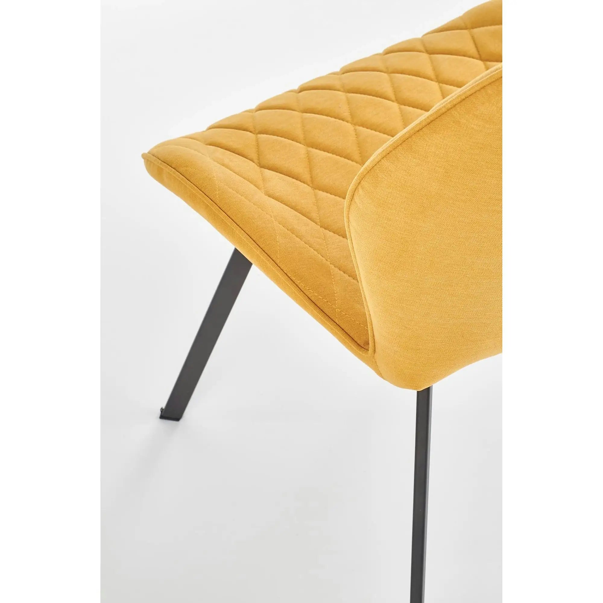 Scaun K360 galben mustar, stofa clasica/metal, 61x64x90 cm