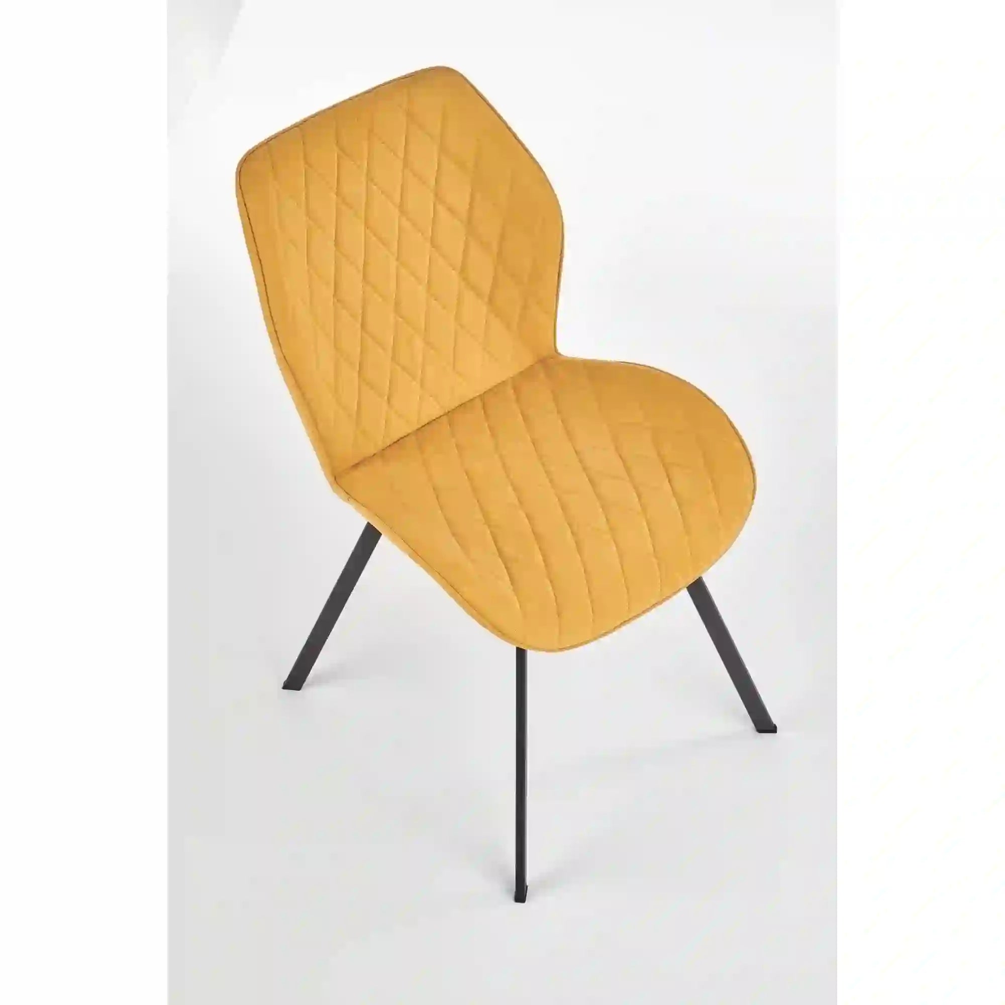 Scaun K360 galben mustar, stofa clasica/metal, 61x64x90 cm