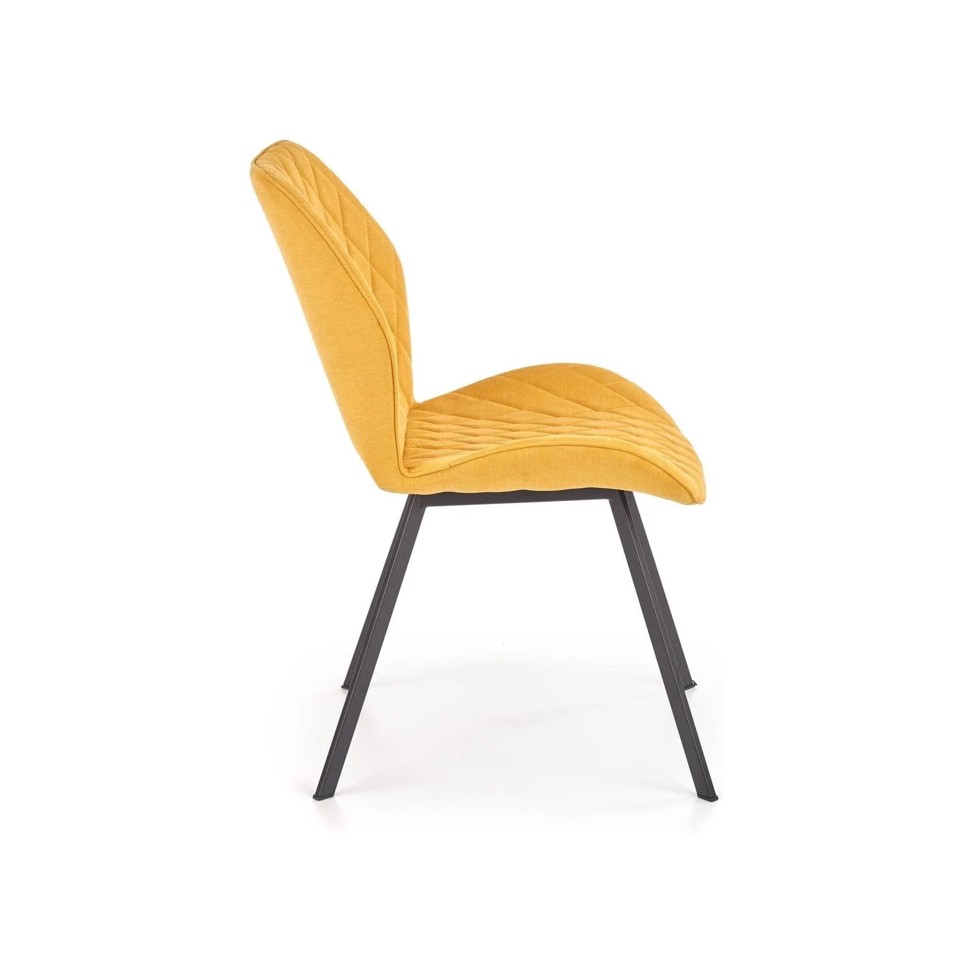 Scaun K360 galben mustar, stofa clasica/metal, 61x64x90 cm