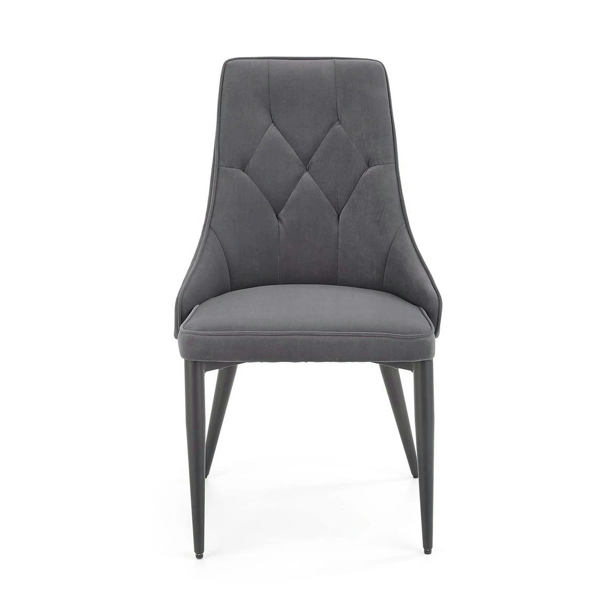 Scaun K365, gri/negru, stofa catifelata/metal, 52x57x90 cm