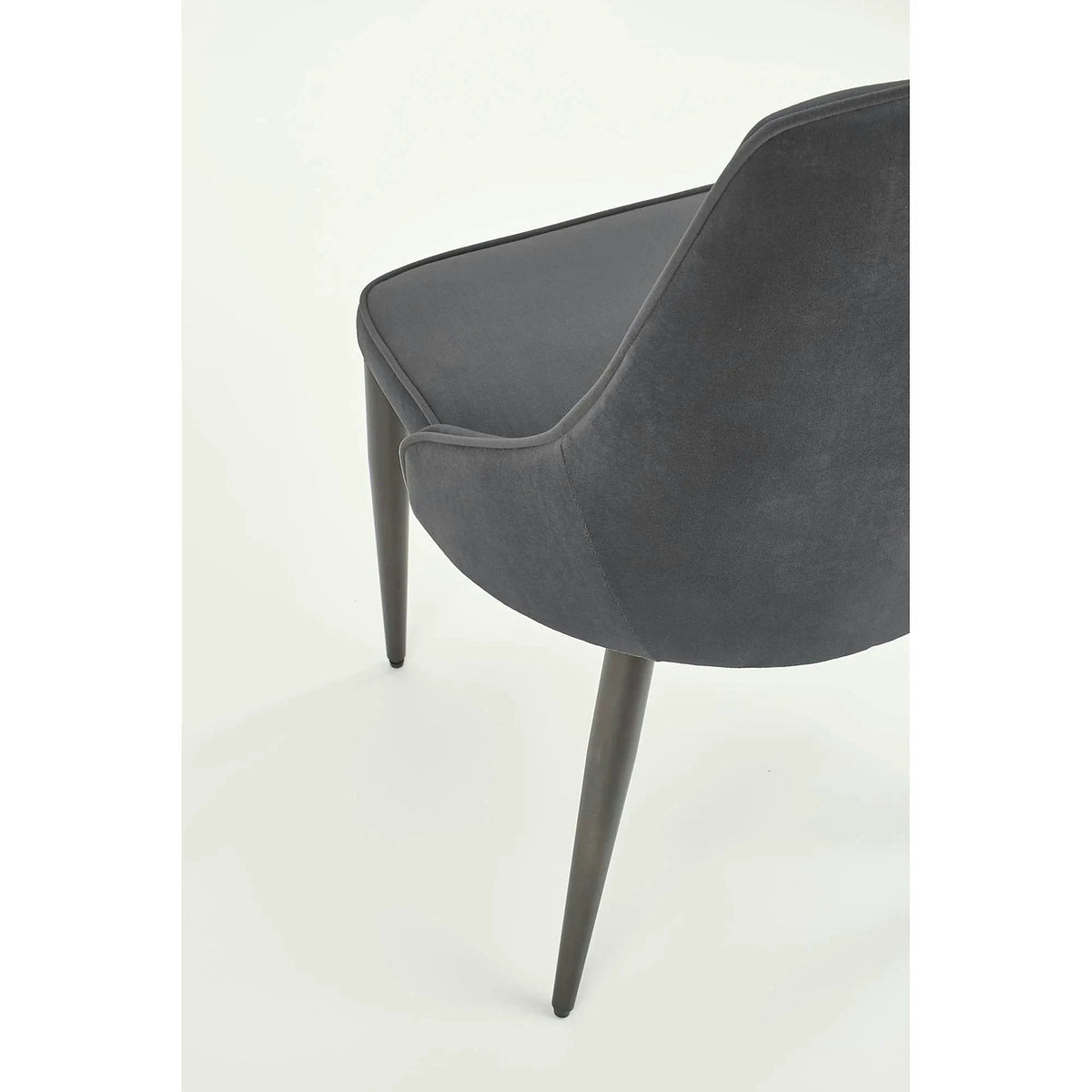 Scaun K365, gri/negru, stofa catifelata/metal, 52x57x90 cm