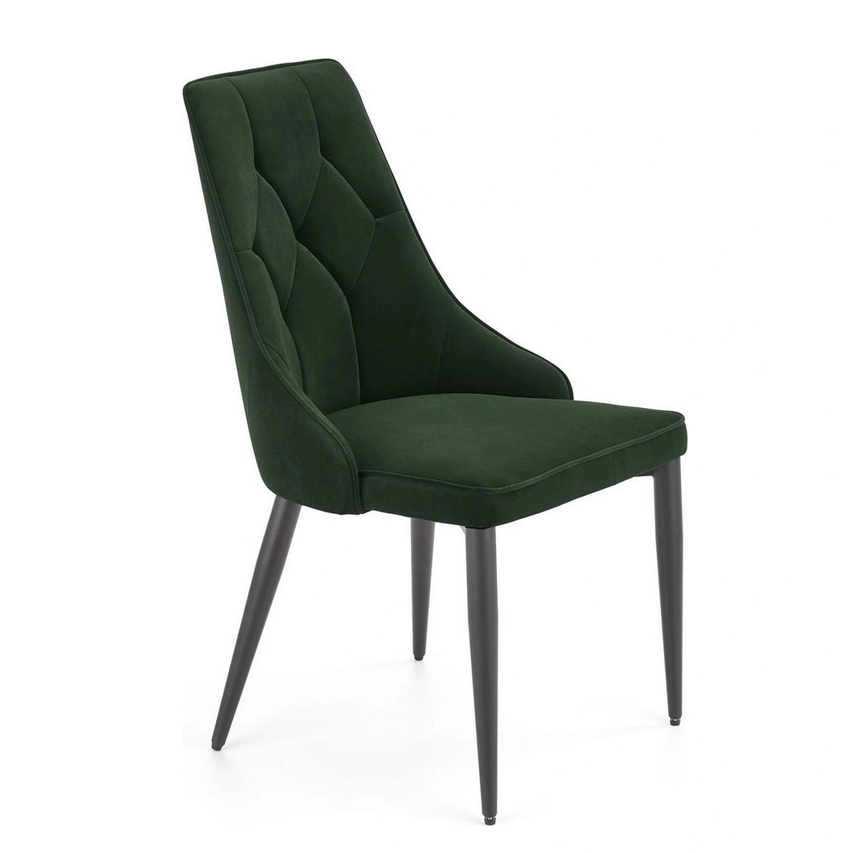 Scaun K365, verde inchis/negru, stofa catifelata/metal, 52x57x90 cm