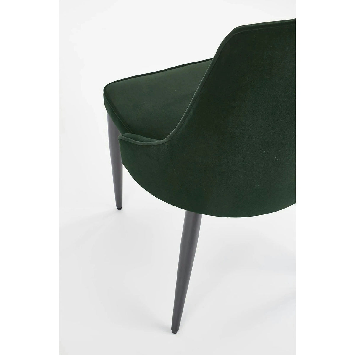 Scaun K365, verde inchis/negru, stofa catifelata/metal, 52x57x90 cm