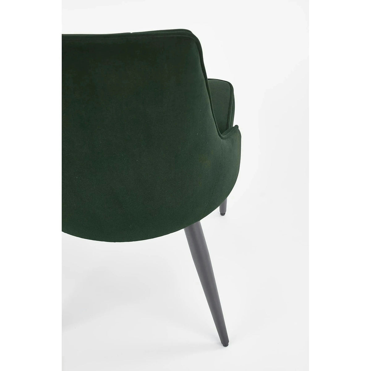 Scaun K365, verde inchis/negru, stofa catifelata/metal, 52x57x90 cm